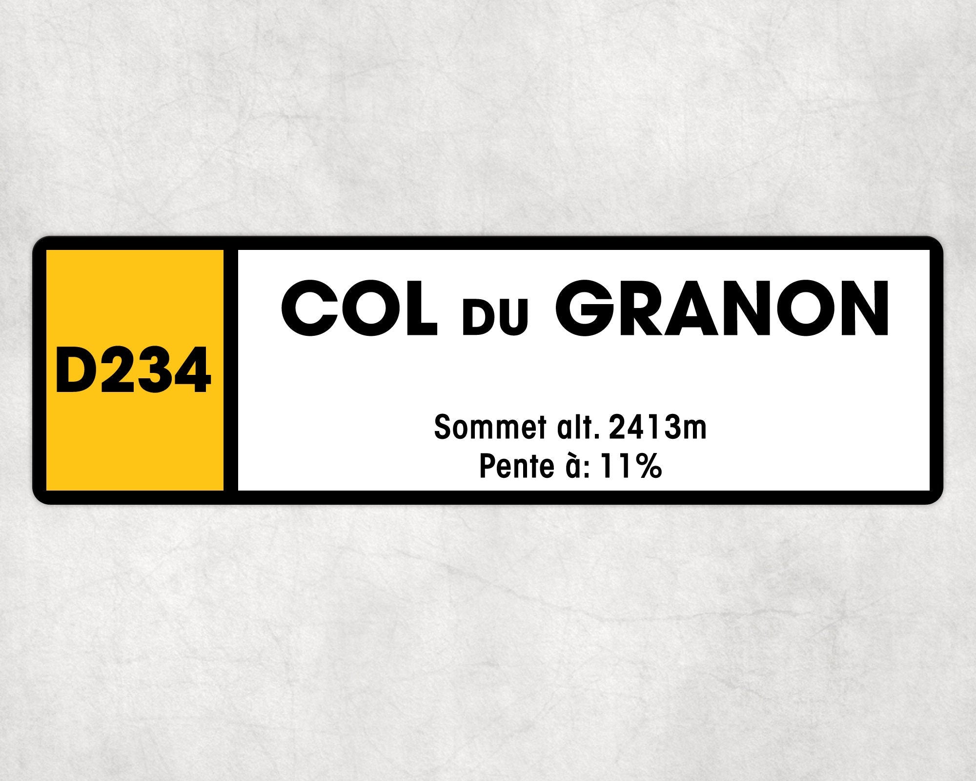 Col Du Granon D234 - Vintage Style Tour de France Cycling Sign - Gift for Cyclist, cycling sign, metal sign, biking sign,