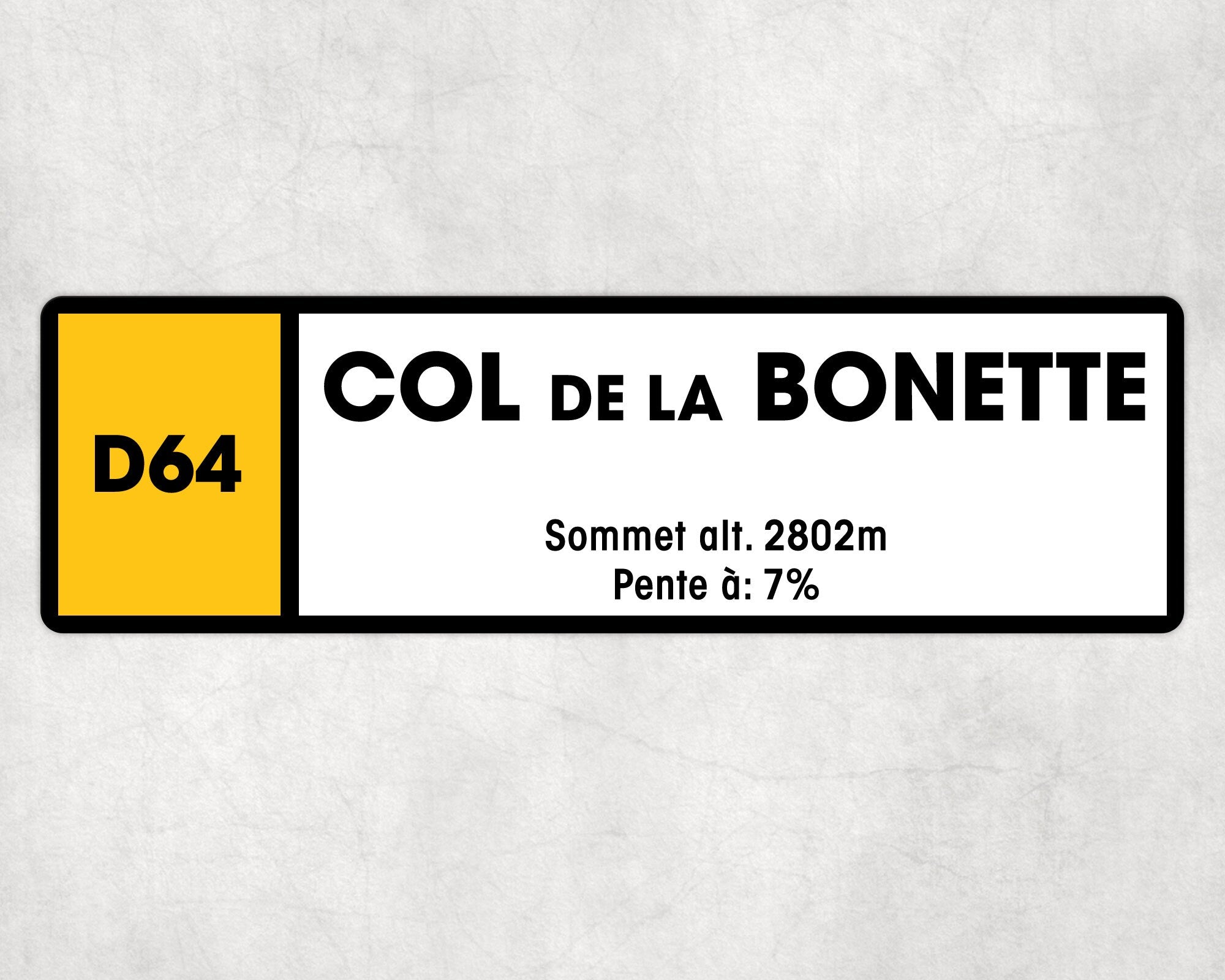 Col De La Bonette D64 - Vintage Style Tour de France Cycling Sign - Gift for Cyclist, cycling sign, metal sign, biking sign,