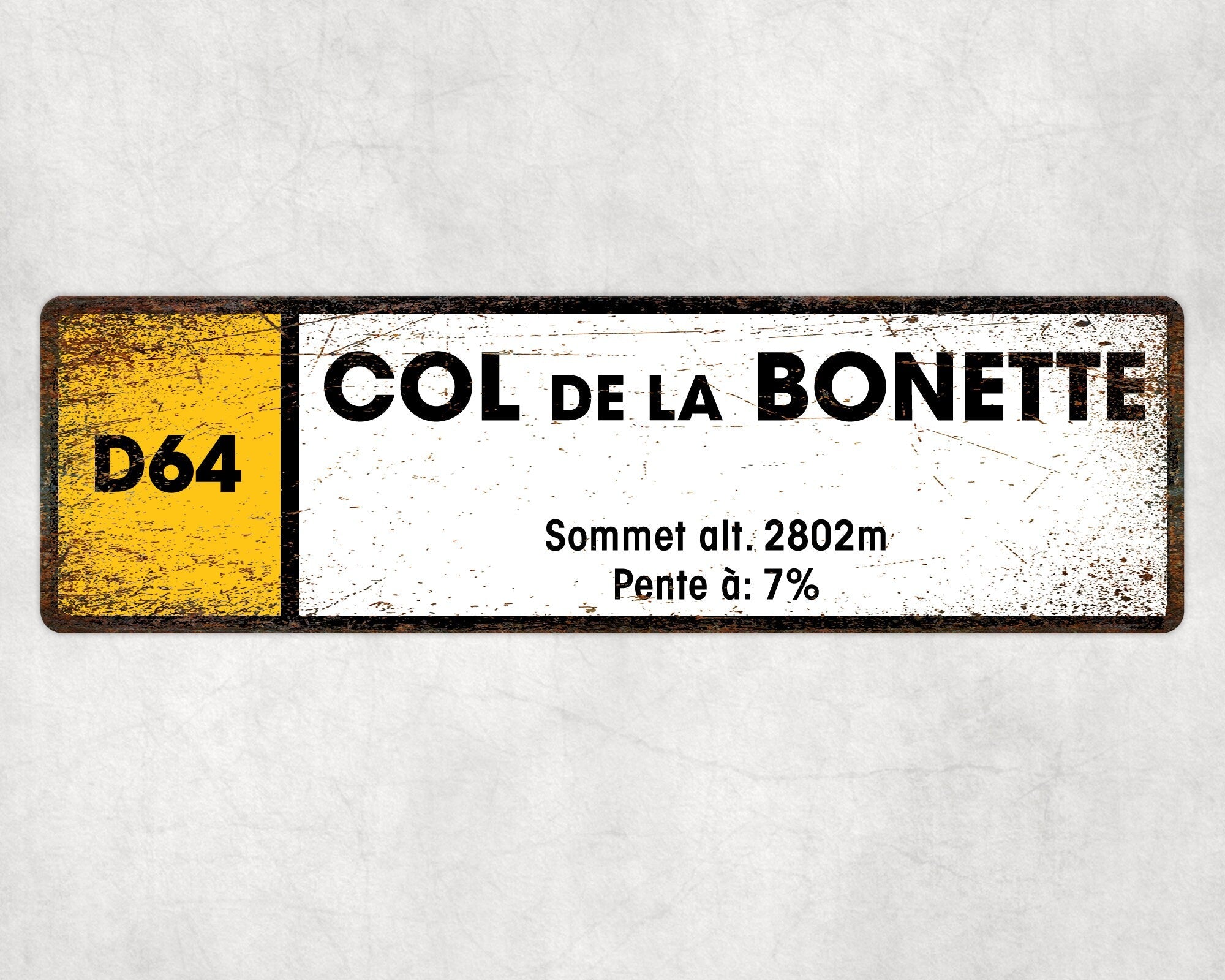 Col De La Bonette D64 - Vintage Style Tour de France Cycling Sign - Gift for Cyclist, cycling sign, metal sign, biking sign,