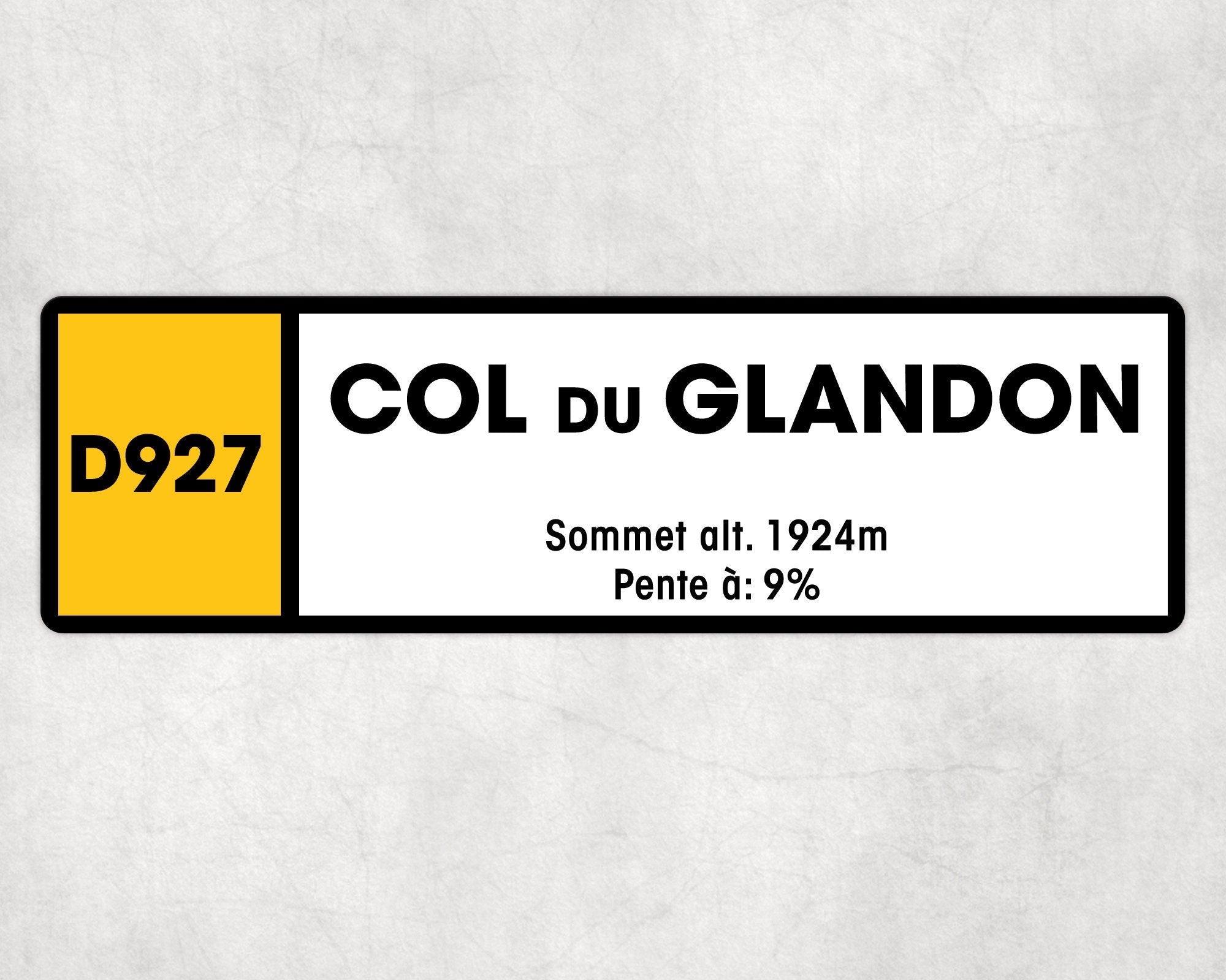 Col Du Glandon D927 - Vintage Style Tour de France Cycling Sign - Gift for Cyclist, cycling sign, metal sign, biking sign,