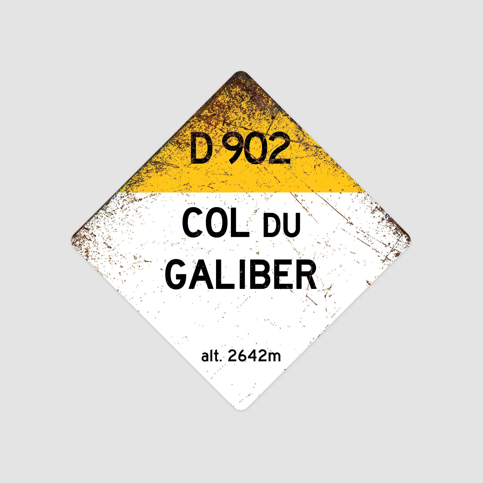 Col Du Galiber D902 - Vintage Style Tour de France Cycling Diamond Sign - Gift for Cyclist, cycling sign, metal sign, biking sign,