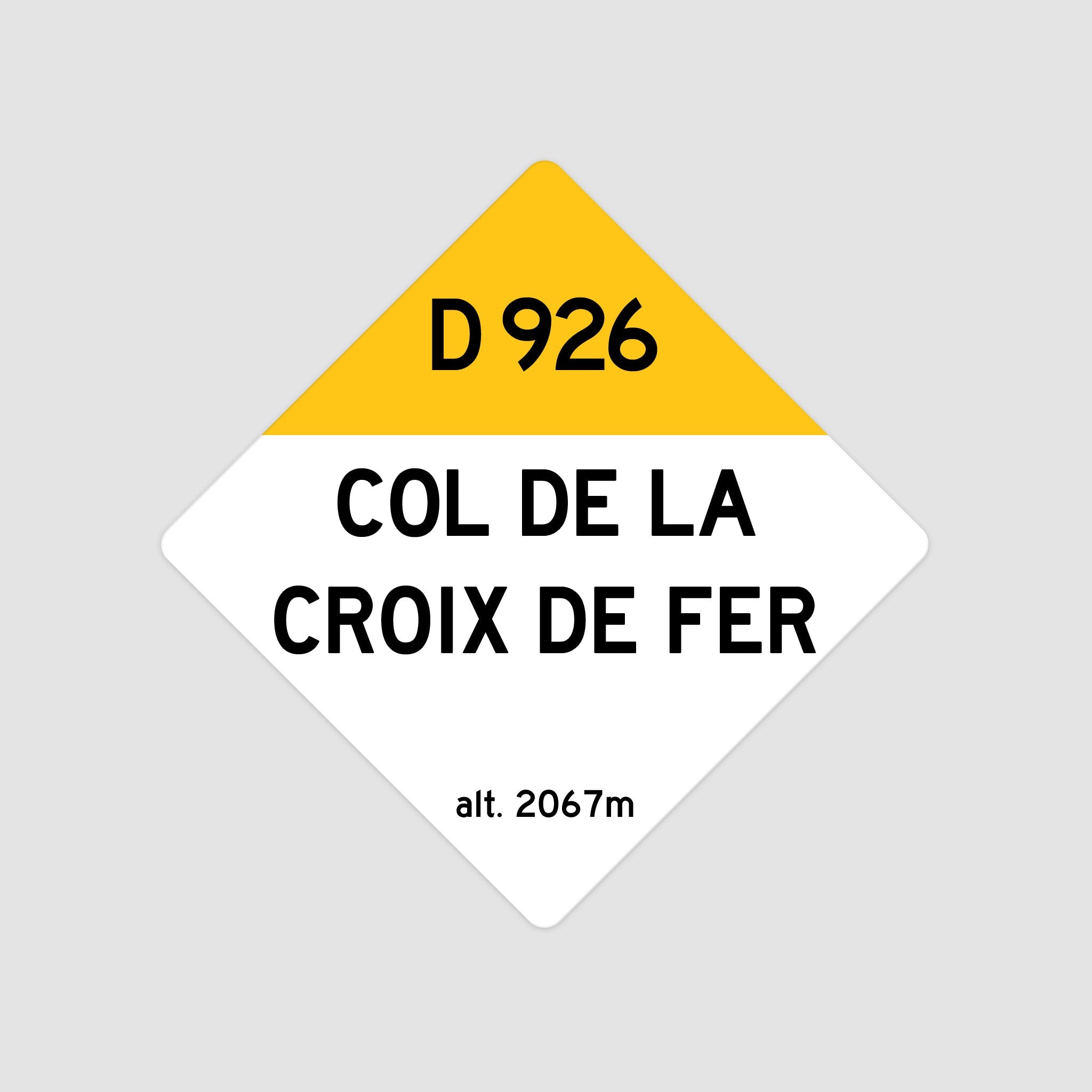 Col De La Croix De Fer D926 - Vintage Style Tour de France Cycling Diamond Sign - Gift for Cyclist, cycling sign, metal sign, biking sign,