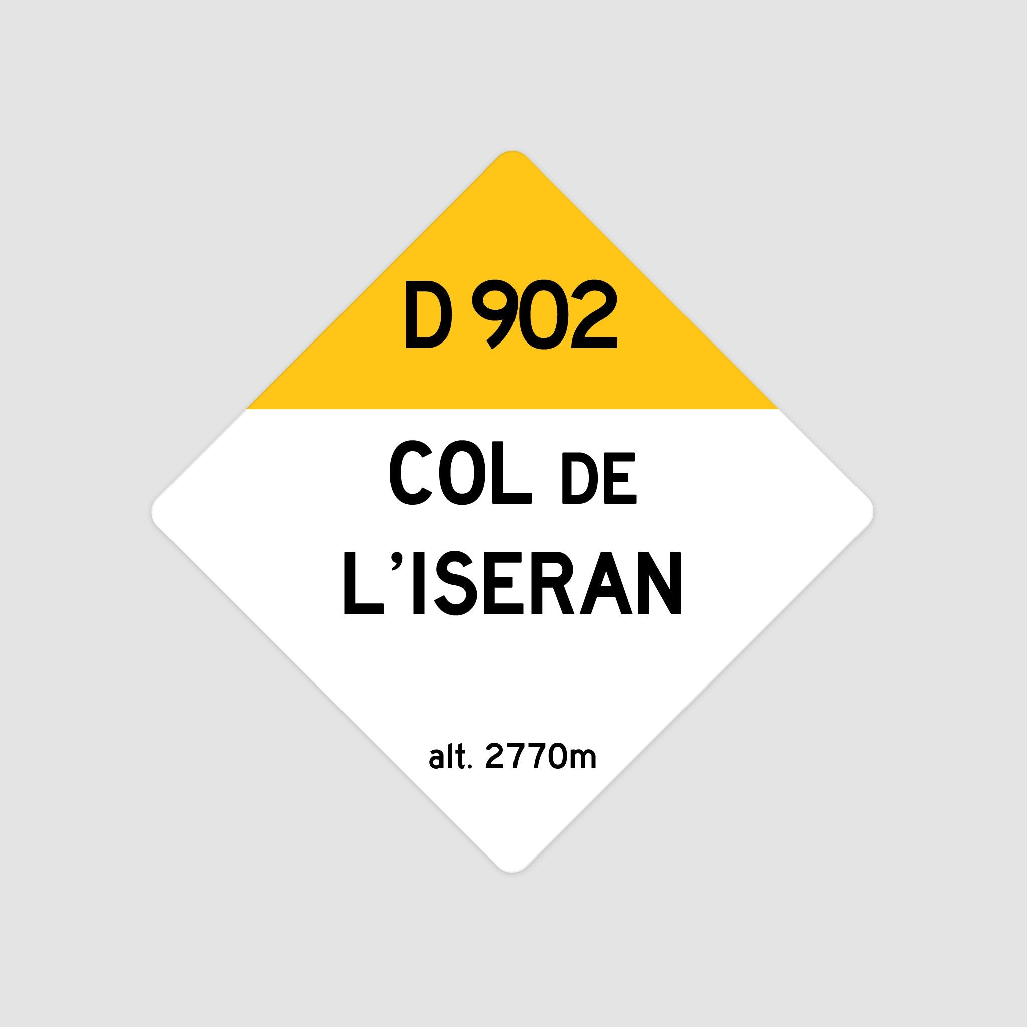 Col De L'Iseran D902 - Vintage Style Tour de France Cycling Diamond Sign - Gift for Cyclist, cycling sign, metal sign, biking sign,