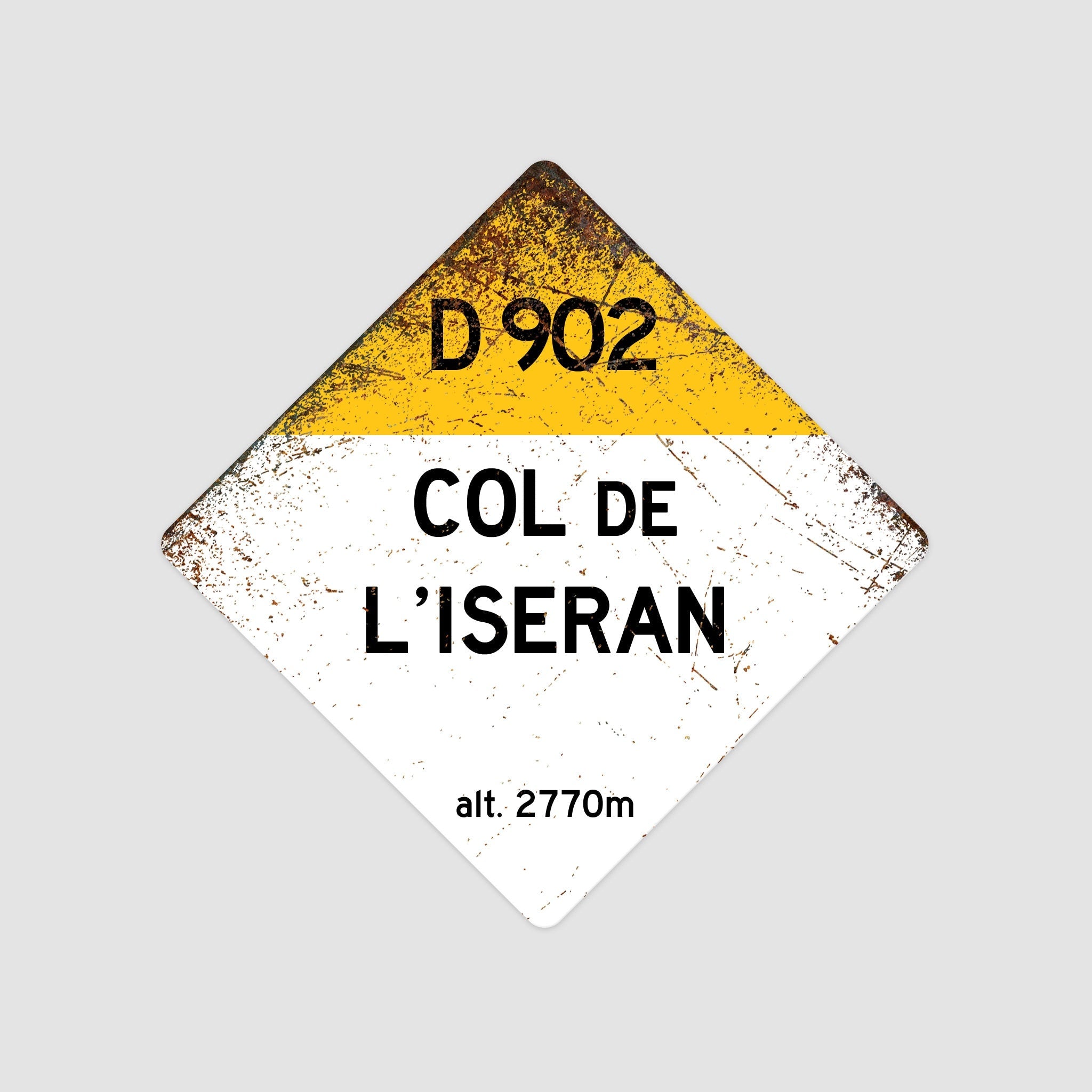 Col De L'Iseran D902 - Vintage Style Tour de France Cycling Diamond Sign - Gift for Cyclist, cycling sign, metal sign, biking sign,