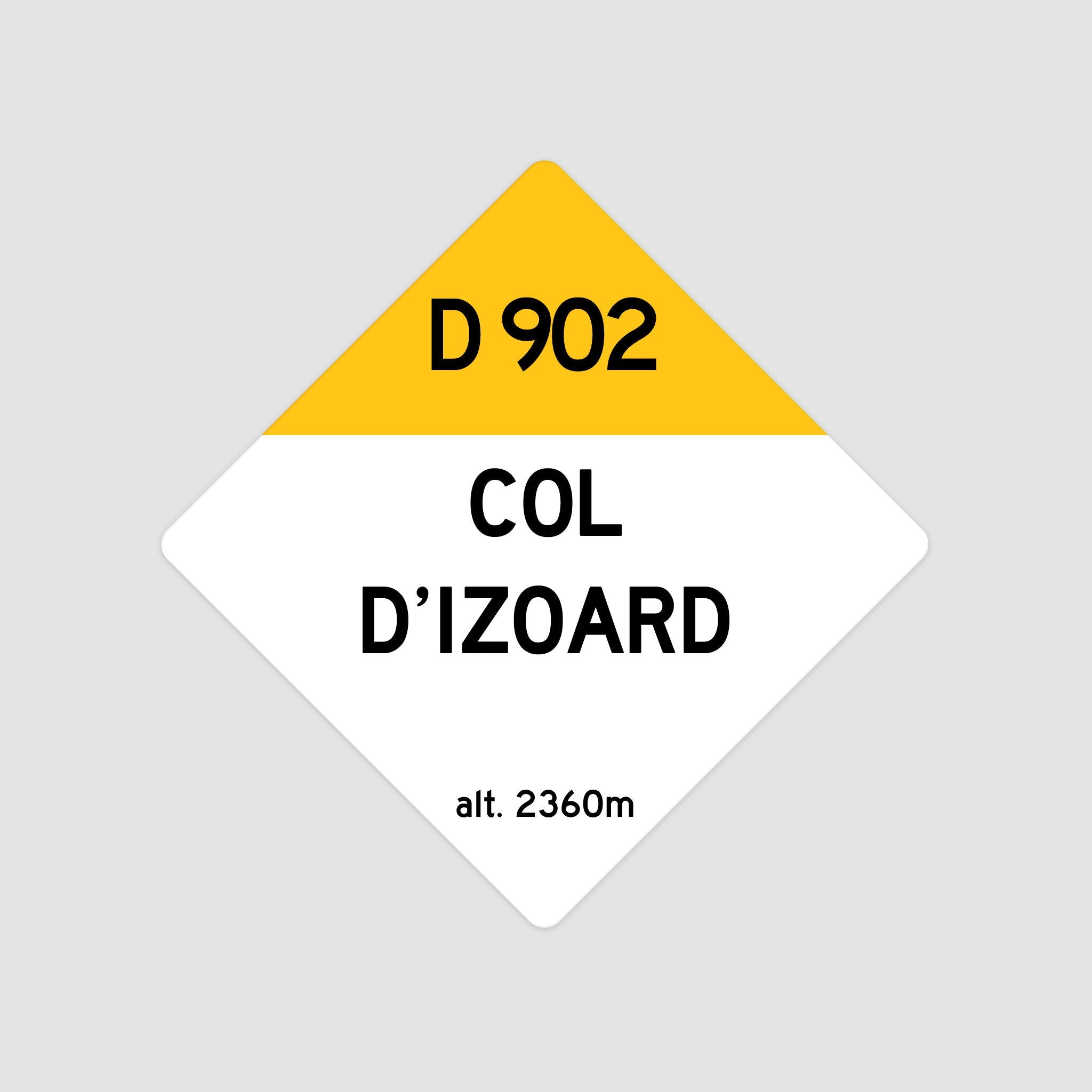 Col D'Izoard D902 - Vintage Style Tour de France Cycling Diamond Sign - Gift for Cyclist, cycling sign, metal sign, biking sign,