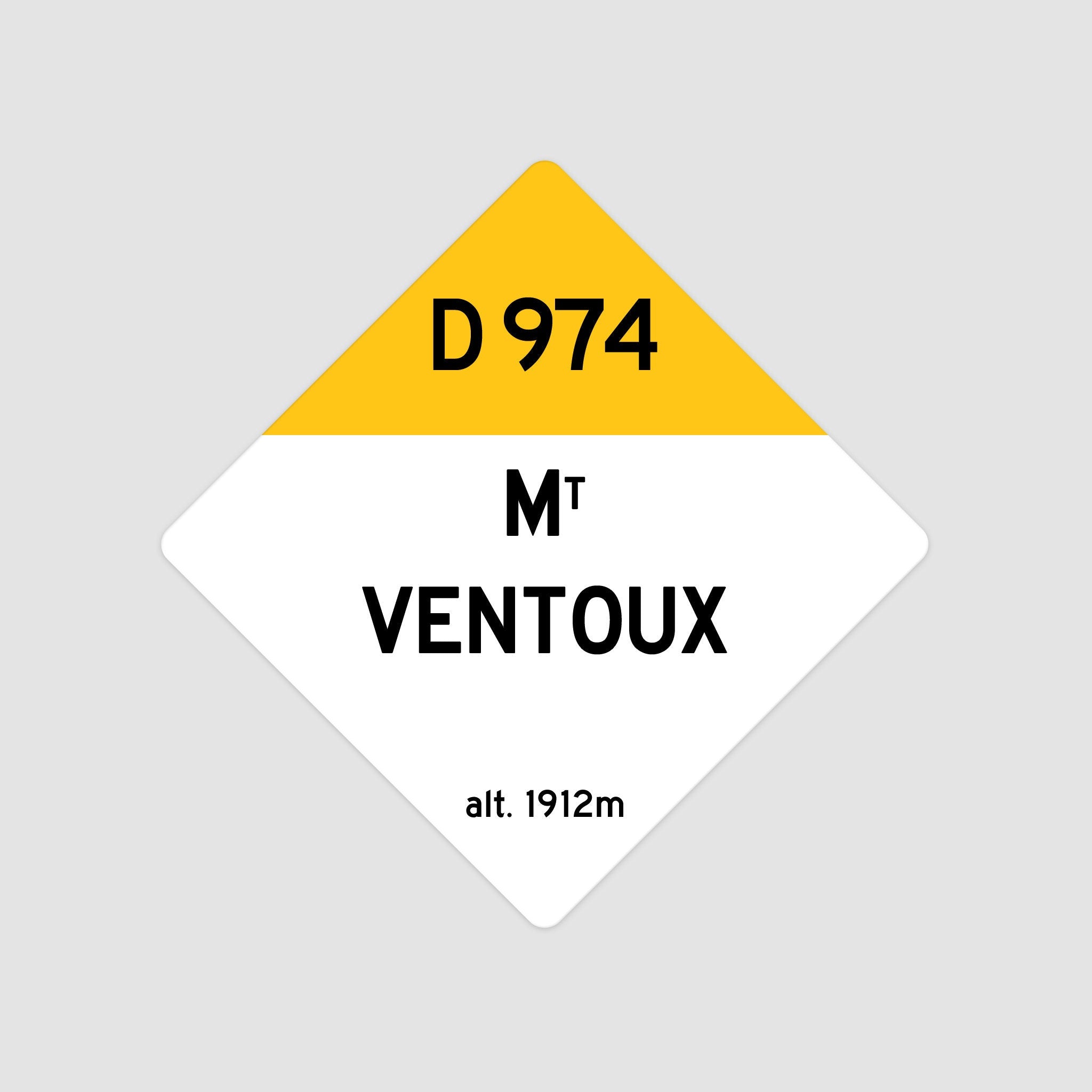 Mt. Ventoux D974 - Vintage Style Tour de France Cycling Diamond Sign - Gift for Cyclist, cycling sign, metal sign, biking sign,