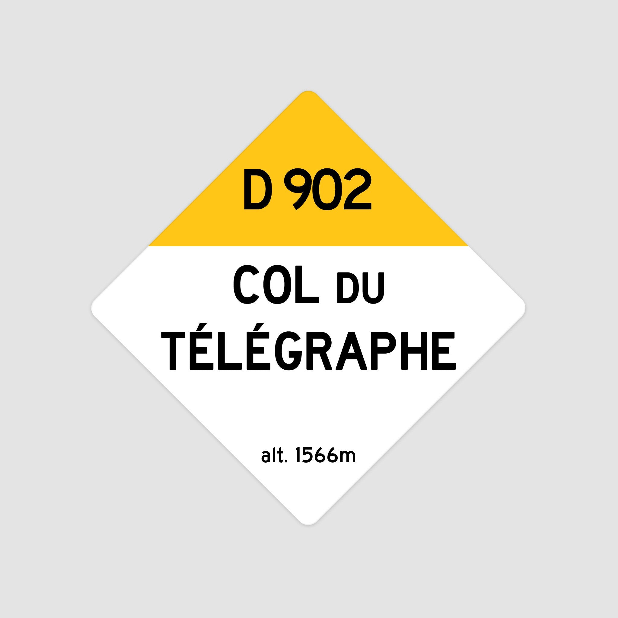 Col Du Telegraphe D902 - Vintage Style Tour de France Cycling Diamond Sign - Gift for Cyclist, cycling sign, metal sign, biking sign,