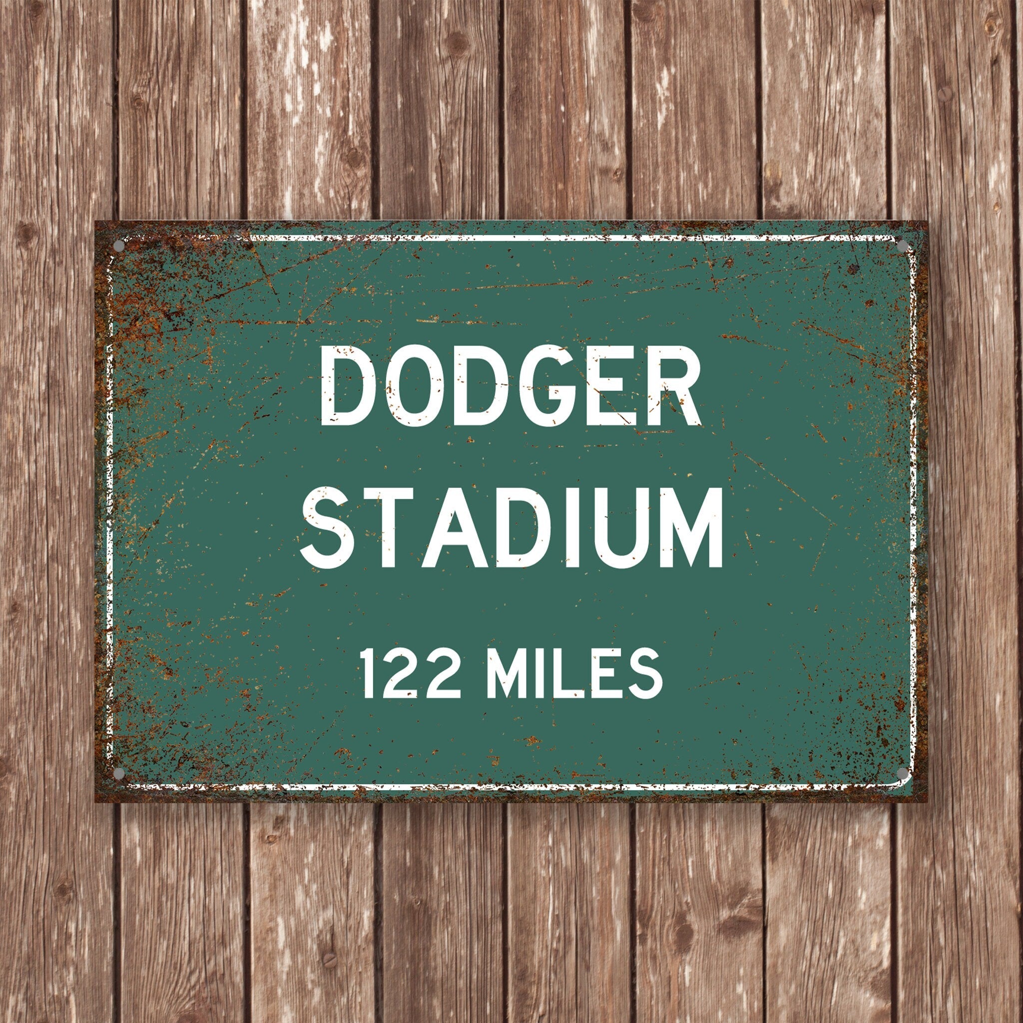 PERSONALIZED DODGER STADIUM Distance Sign, Dodger Stadium, Dodger Stadium Miles, Los Angeles Sign, Los Angeles gift, Los Angeles Souvenir