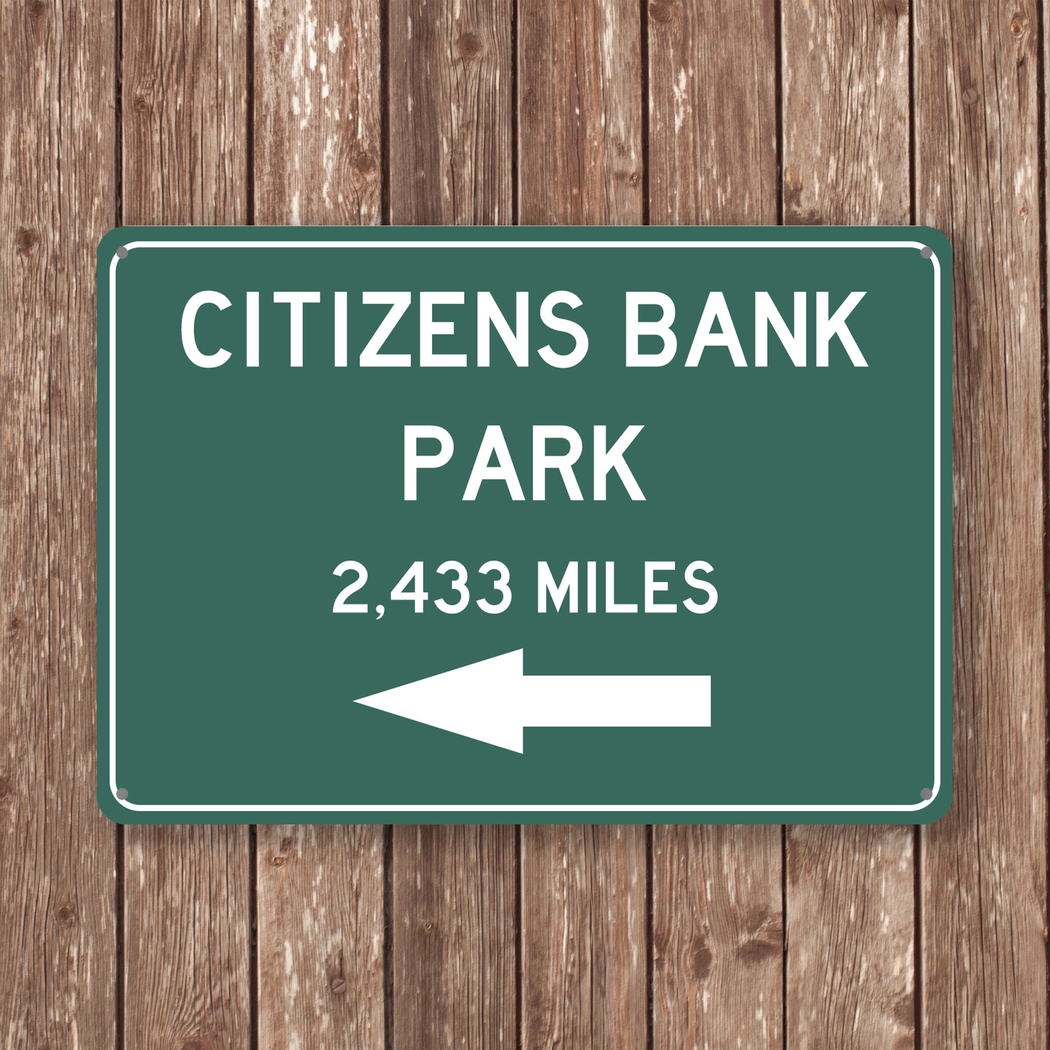 PERSONALIZED CITIZENS BANK Park Distance Sign, Citizens Bank Park, Citizens Bank Park Miles, Philly Sign, Philly gift, Philly Souvenir