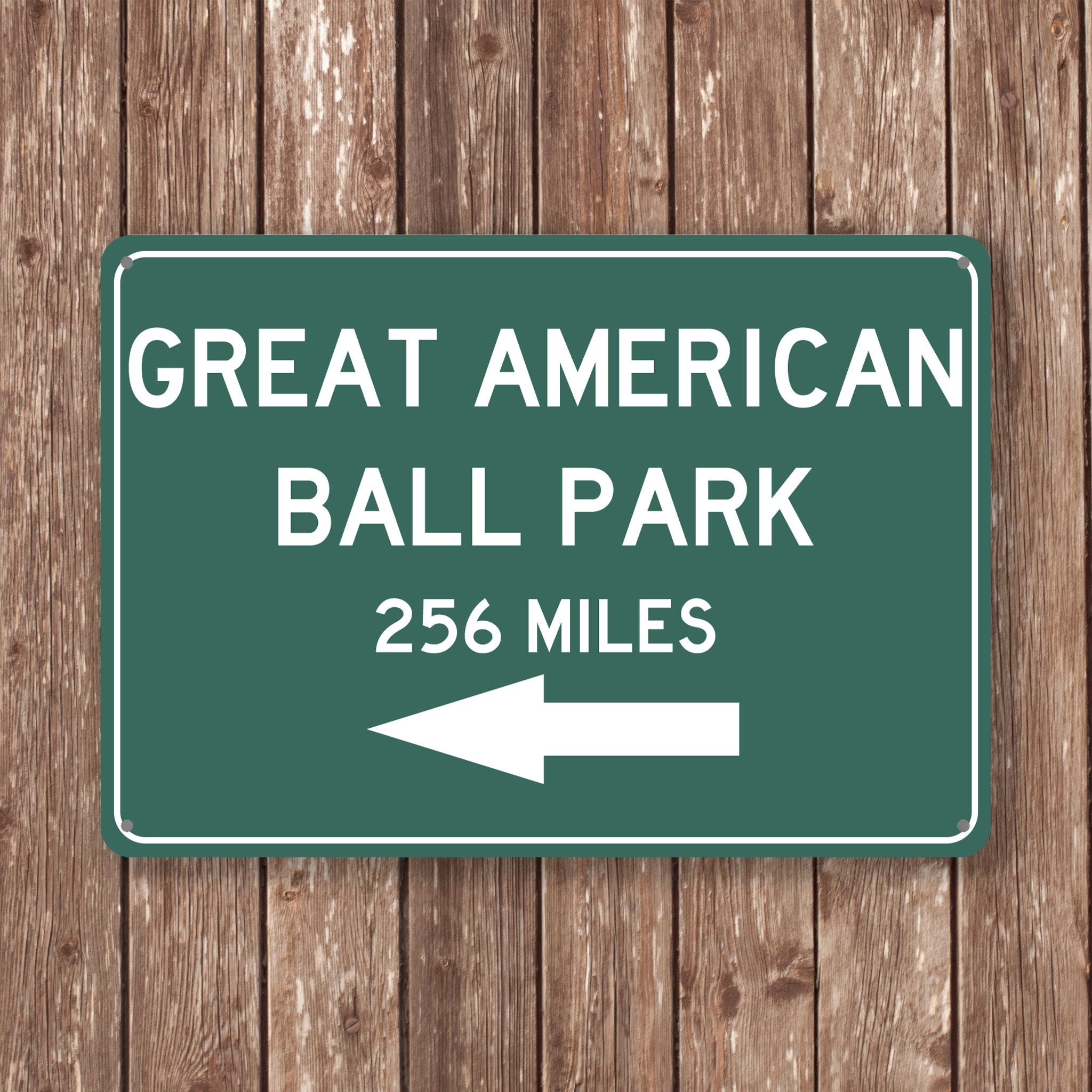 PERSONALIZED GREAT AMERICAN Ball Park Distance Sign, gabp Stadium, Great American Miles, Cincinnati Sign,Cincinnati gift,Cincinnati Souvenir