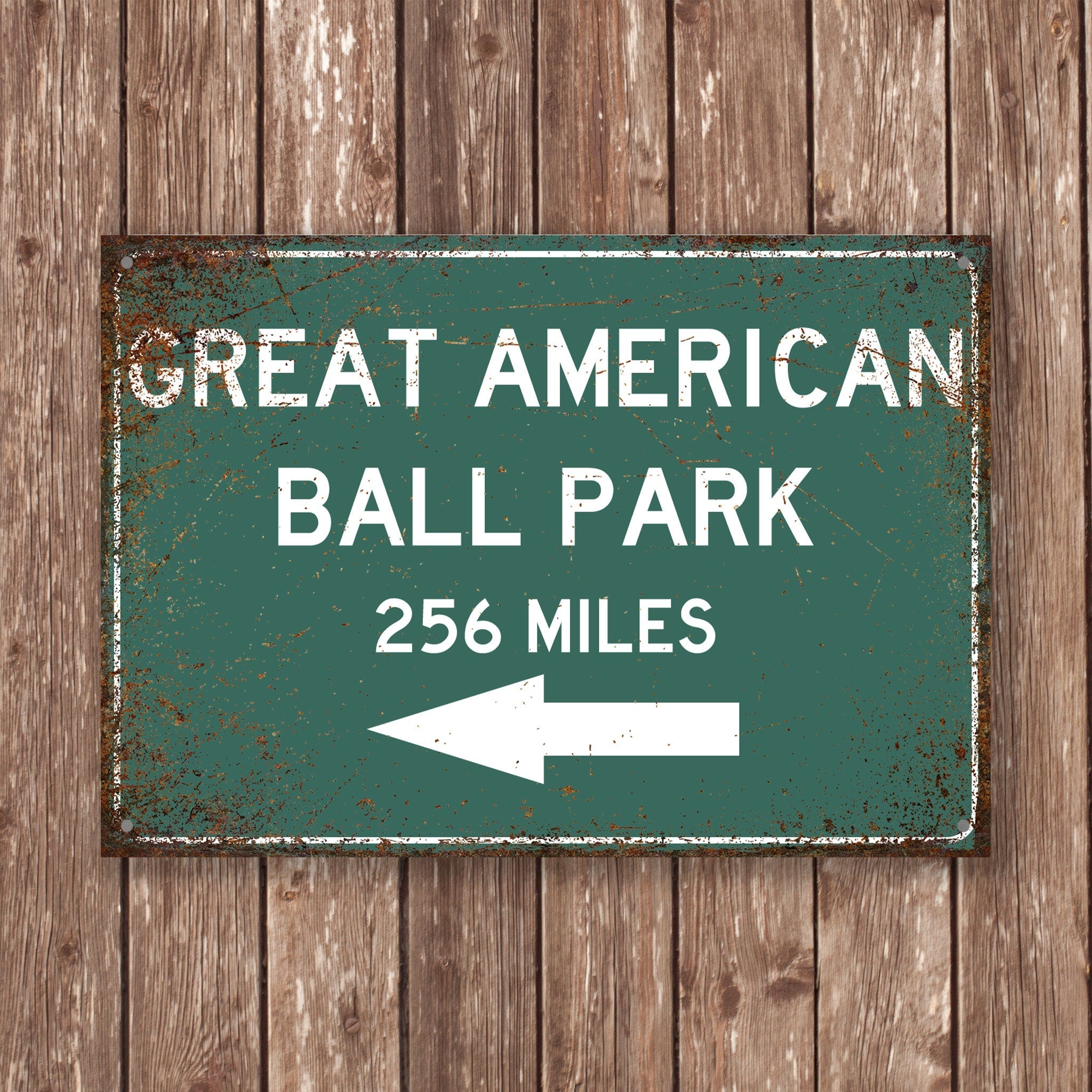 PERSONALIZED GREAT AMERICAN Ball Park Distance Sign, gabp Stadium, Great American Miles, Cincinnati Sign,Cincinnati gift,Cincinnati Souvenir