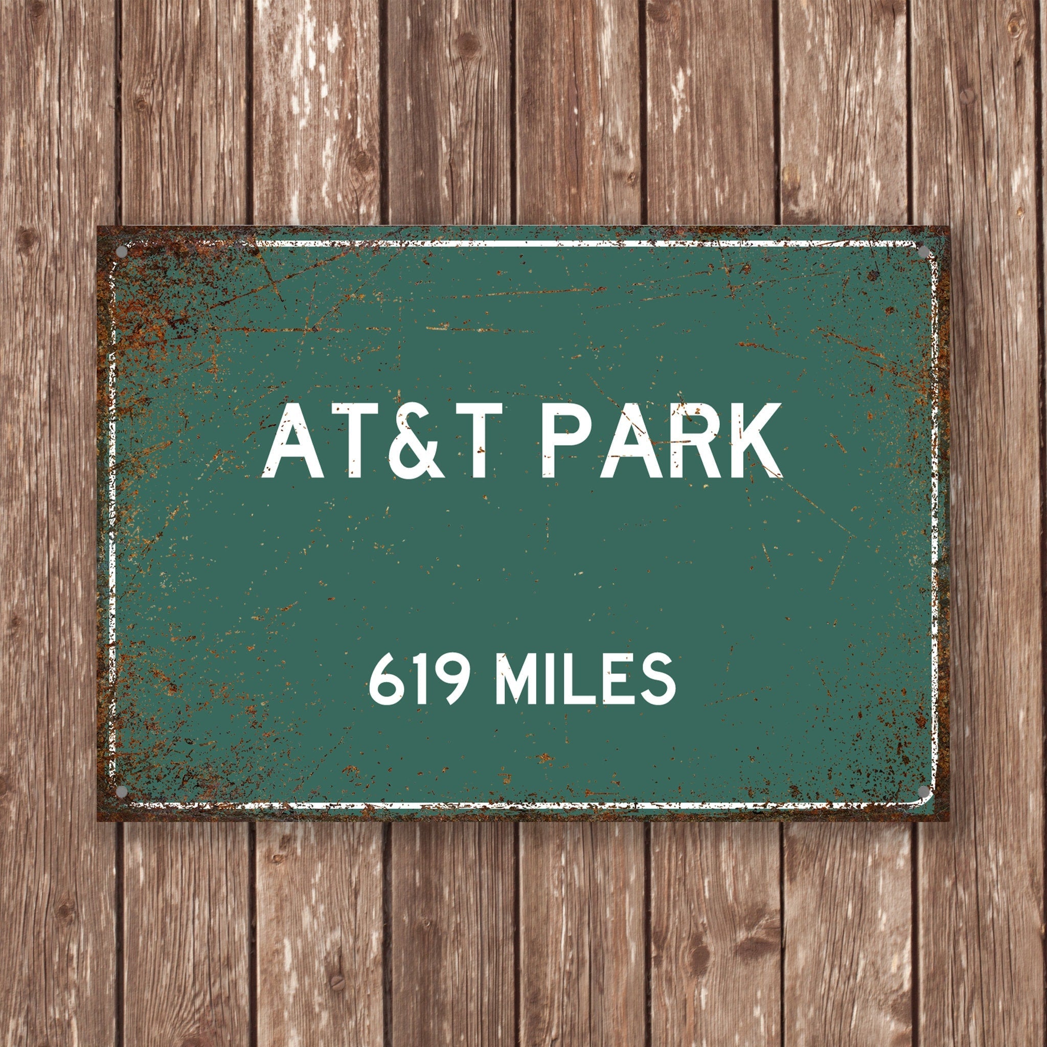 PERSONALIZED AT&T PARK Distance Sign, At and T Park, At and T Miles, San Francisco Sign, San Francisco gift, San Francisco Souvenir