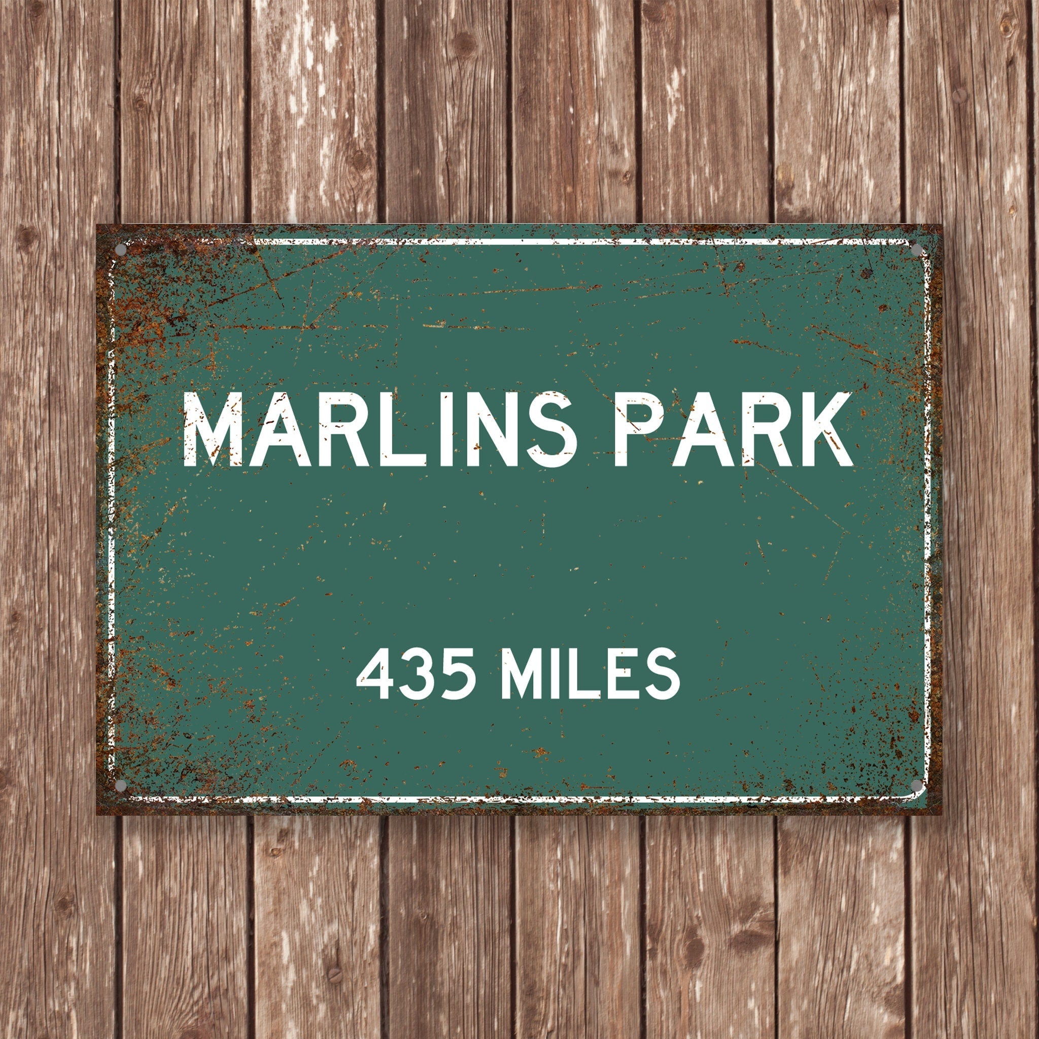 PERSONALIZED MARLINS PARK Distance Sign, Marlins Park Sign, Marlins Park Miles, Miami Sign, Miami gift, Miami Souvenir