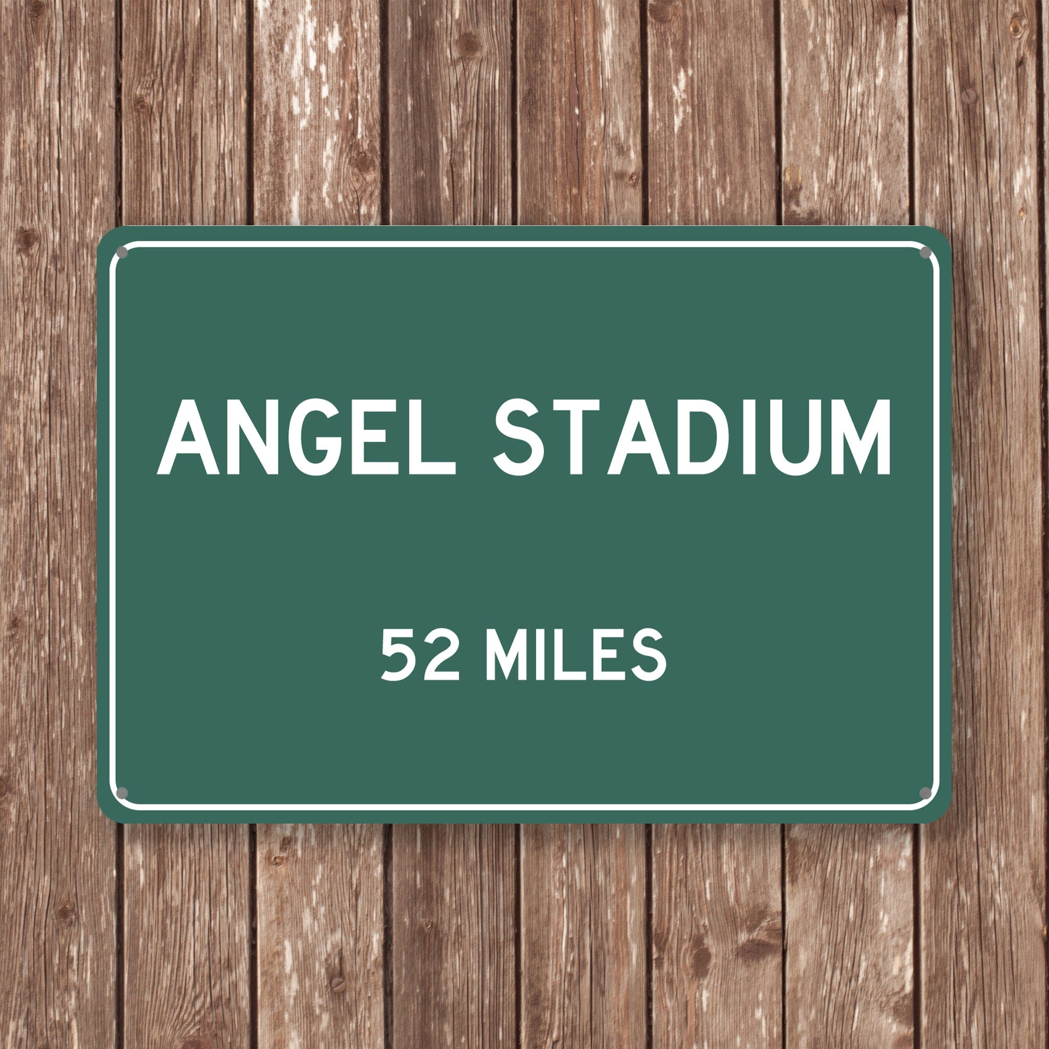 PERSONALIZED ANGEL STADIUM Distance Sign, Angel Stadium Sign, Angel Stadium Miles, Anaheim Sign, California gift, Anaheim Souvenir