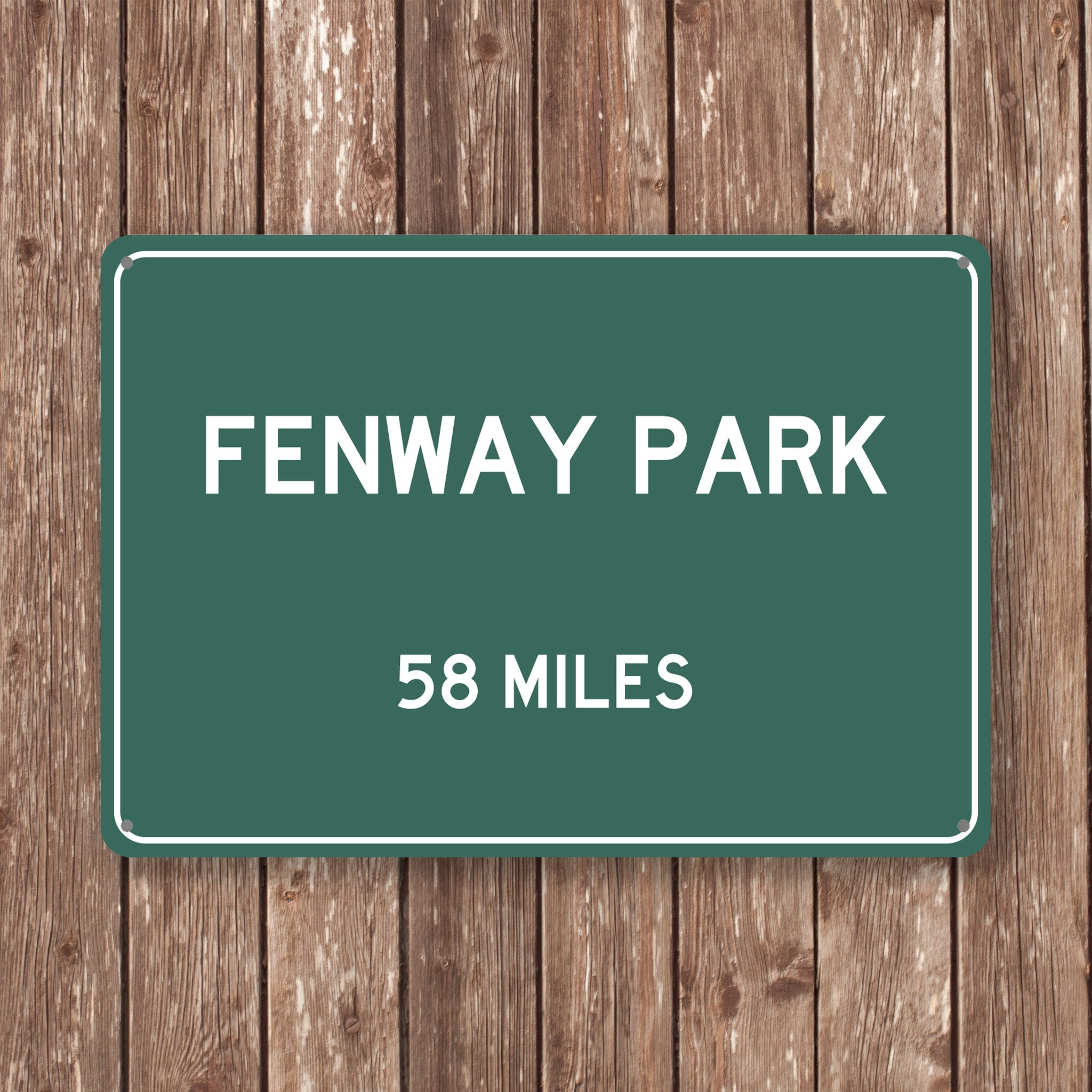 PERSONALIZED FENWAY PARK Distance Sign, Fenway Park Sign, Fenway Park Miles, Boston Sign, Boston gift, Boston Souvenir