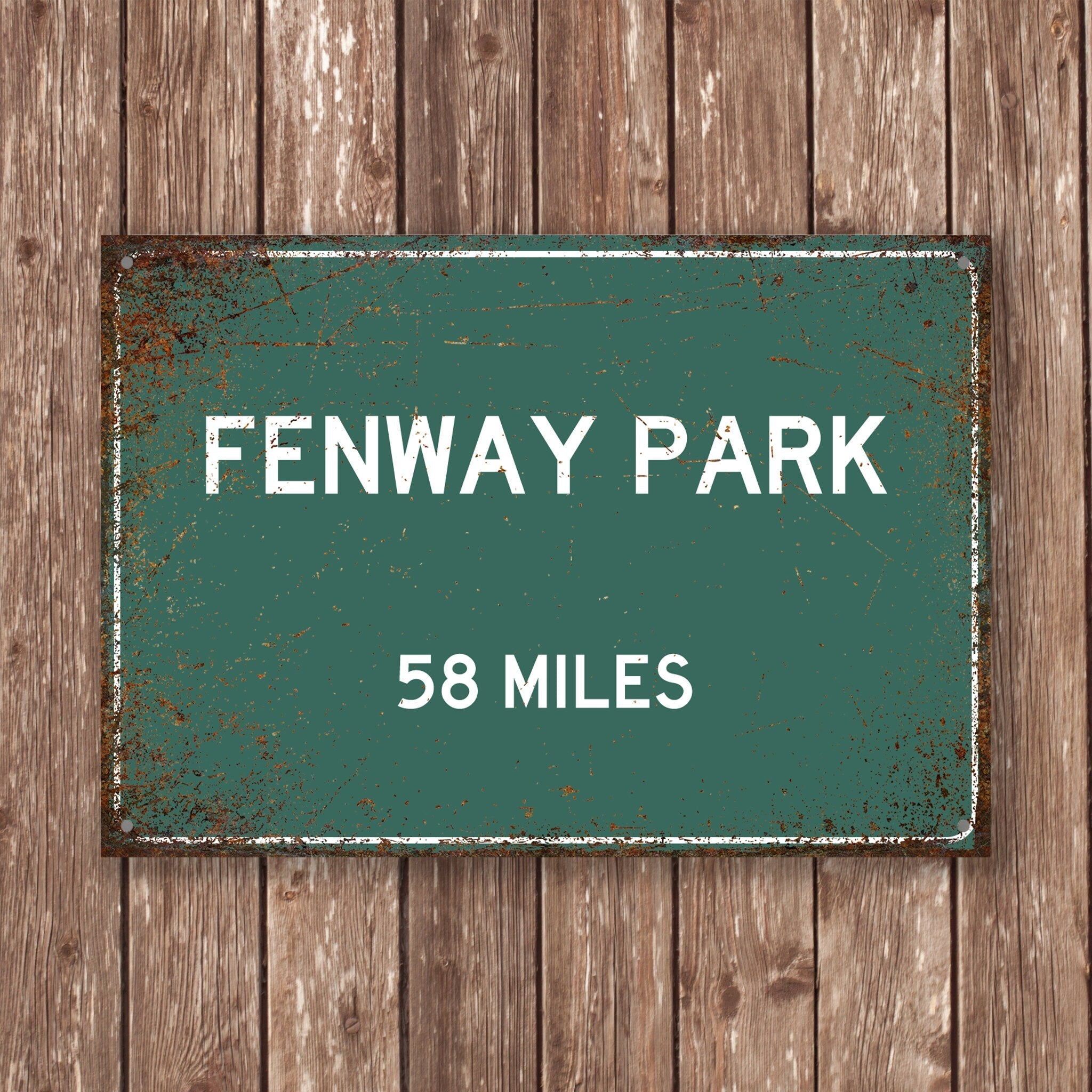 PERSONALIZED FENWAY PARK Distance Sign, Fenway Park Sign, Fenway Park Miles, Boston Sign, Boston gift, Boston Souvenir