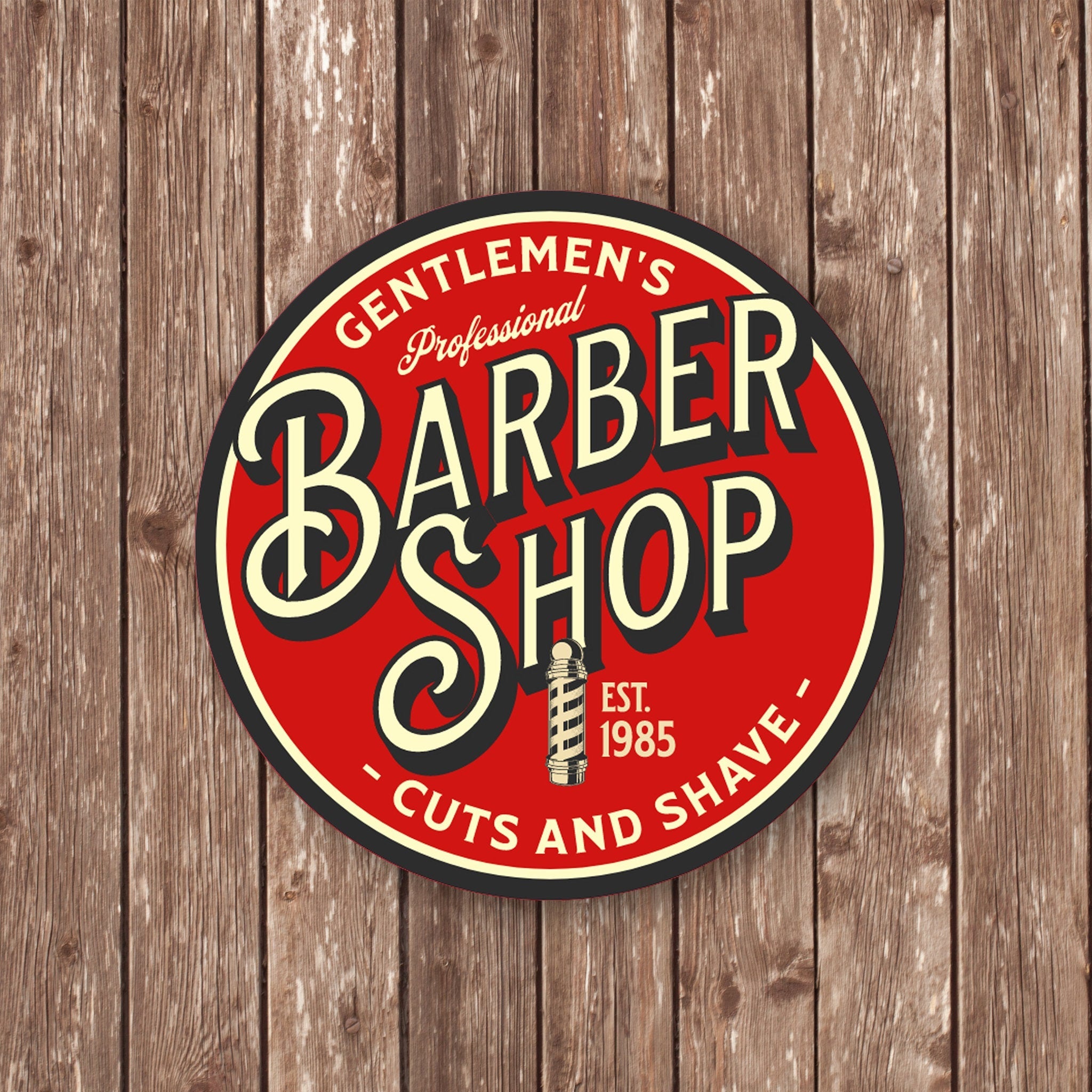 Gentleman's Barbershop Sign - Vintage Barber Decor - Barbershop Sign - Vintage Style Sign