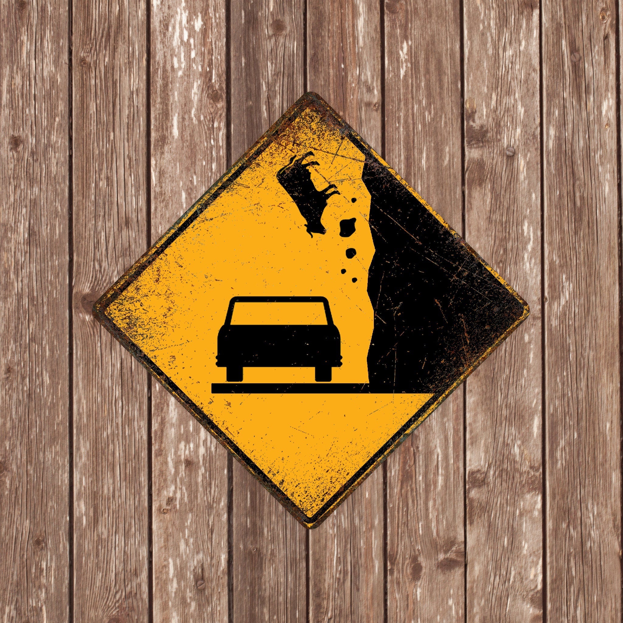 FALLING COWS SIGN - Falling Cow Crossing Signs, Cows, Warning Cow Falling Crossing, Cow Signs, Cow Decor, Cow Xing, Yellow Sign,