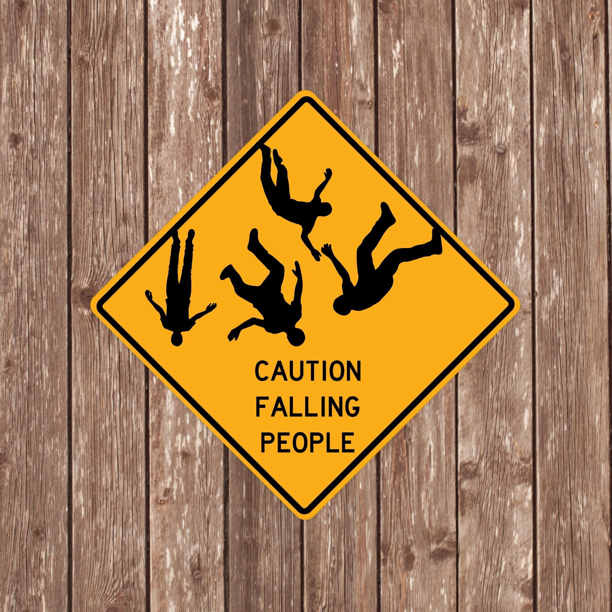 FALLING PEOPLE SIGN - Falling People Crossing Signs, Falling People, Warning People Crossing, Falling Signs, People Decor, Falling Xing