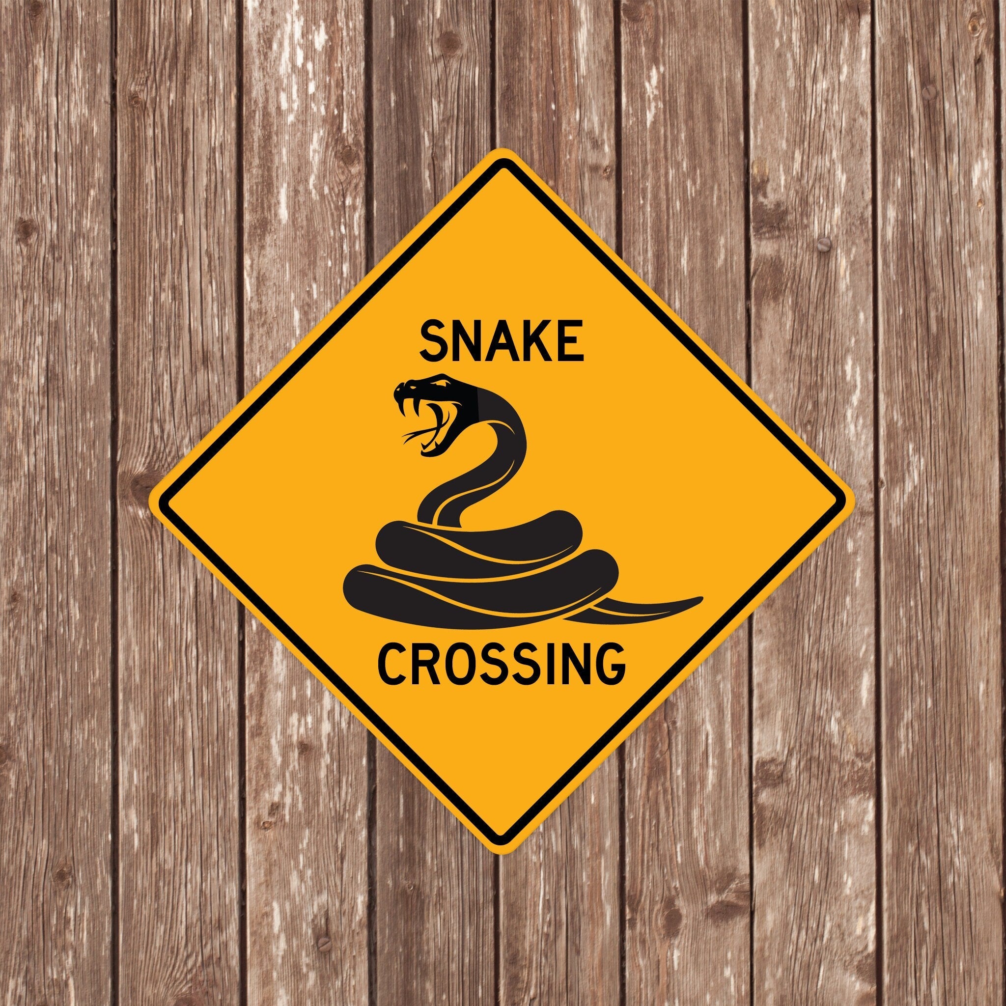 SNAKE CROSSING SIGN - Snake Crossing Signs, Snakes, Warning Snake Crossing, Snake Signs, Snake Decor, Snake Xing,Yellow Sign,Snakes Crossing