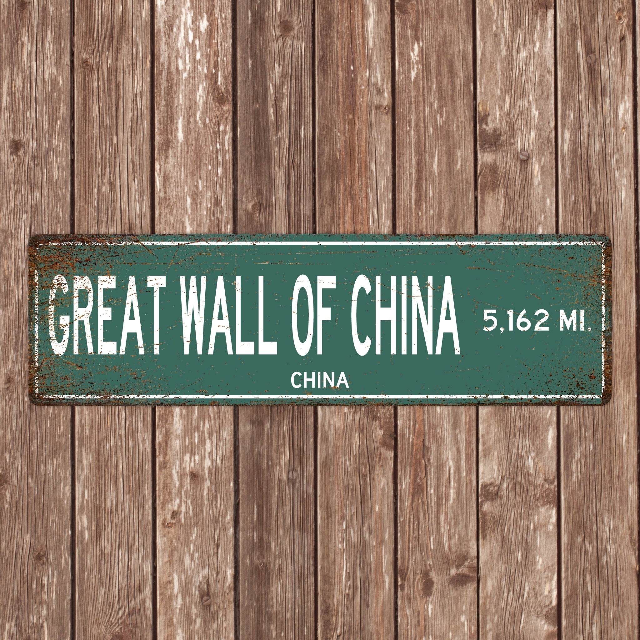 PERSONALIZED GREAT WALL of China Sign, Great Wall Of China Distance Sign, China Gift, China Gifts, Great Wall Of China Souvenir