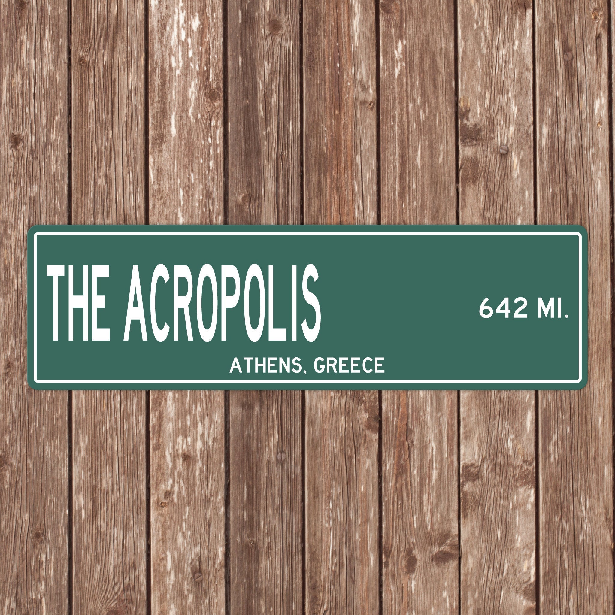 PERSONALIZED THE ACROPOLIS Sign, The Acropolis Distance Sign, Greece Gift, Athens Gifts, The Acropolis Souvenir