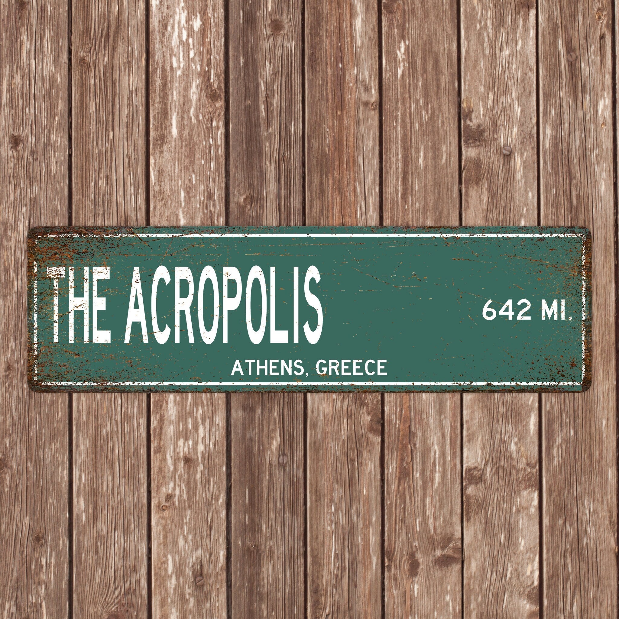 PERSONALIZED THE ACROPOLIS Sign, The Acropolis Distance Sign, Greece Gift, Athens Gifts, The Acropolis Souvenir