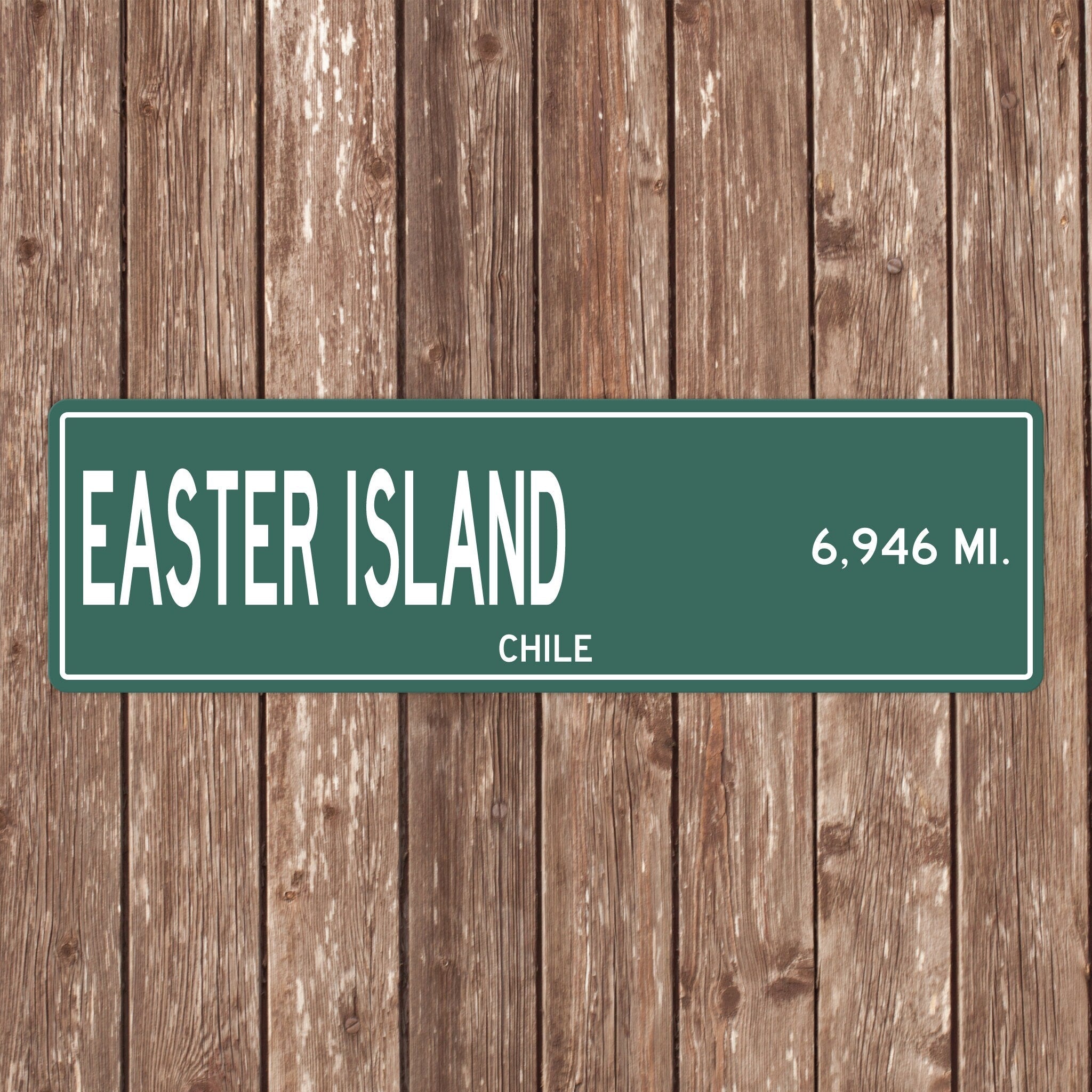 PERSONALIZED EASTER ISLAND Sign, Easter Island Distance Sign, Chile Gift, Easter Island Gifts, Easter Island Souvenir