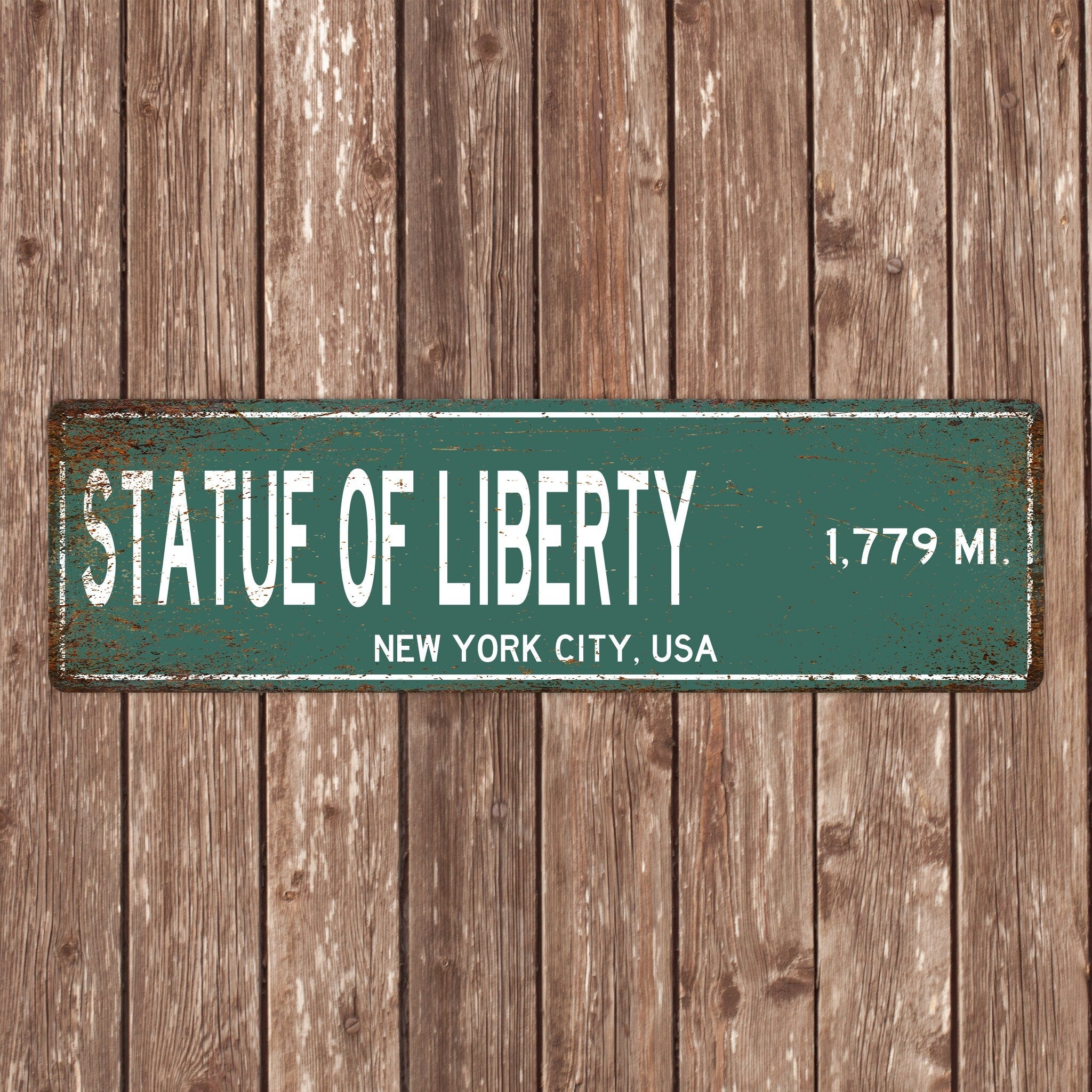 PERSONALIZED STATUE of LIBERTY Sign, Statue Of Liberty Distance Sign, usa Gift, New York Gifts, Statue Of Liberty Souvenir