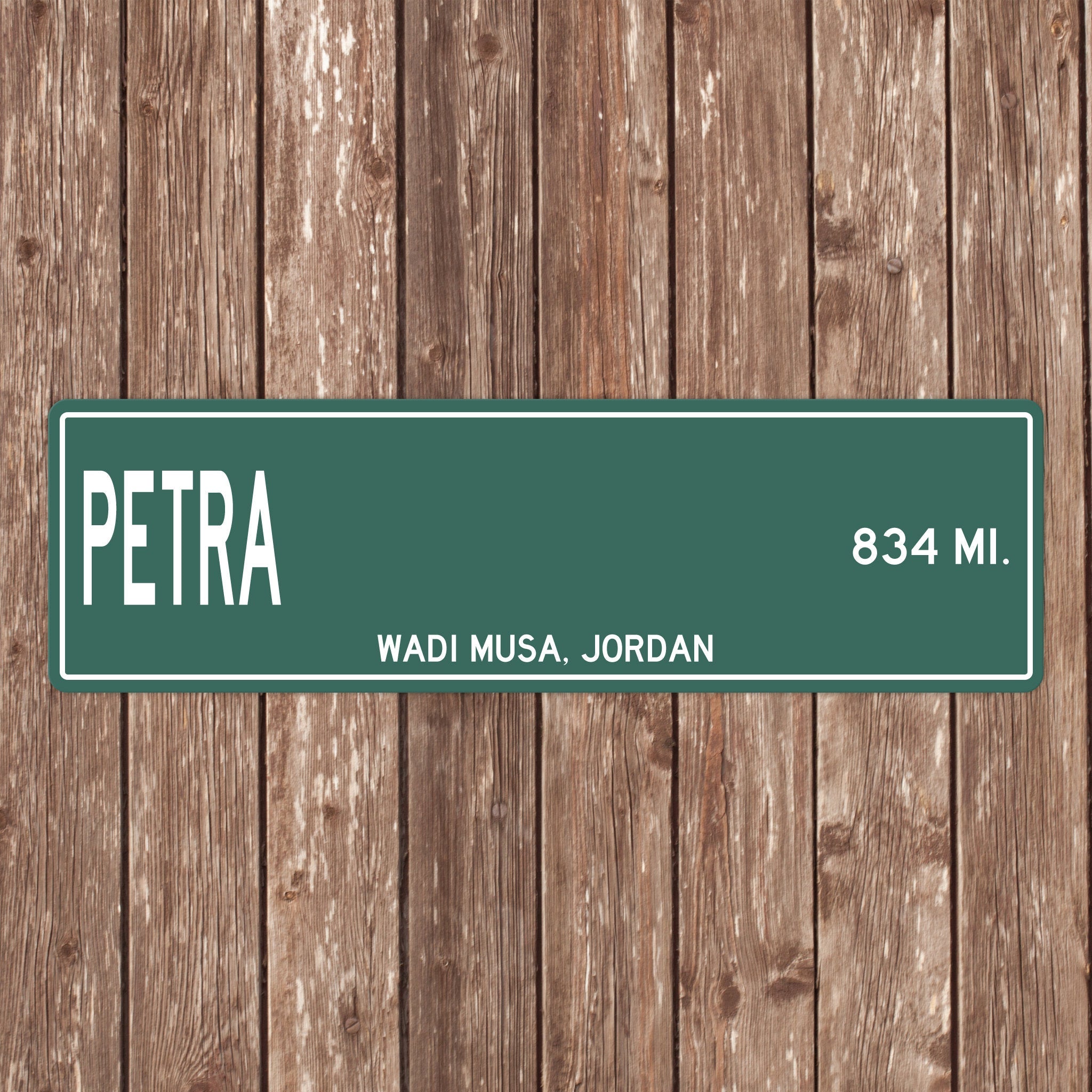 PERSONALIZED PETRA Sign, Petra Distance Sign, Jordan Gift, Wadi Musa Gifts, Petra Souvenir