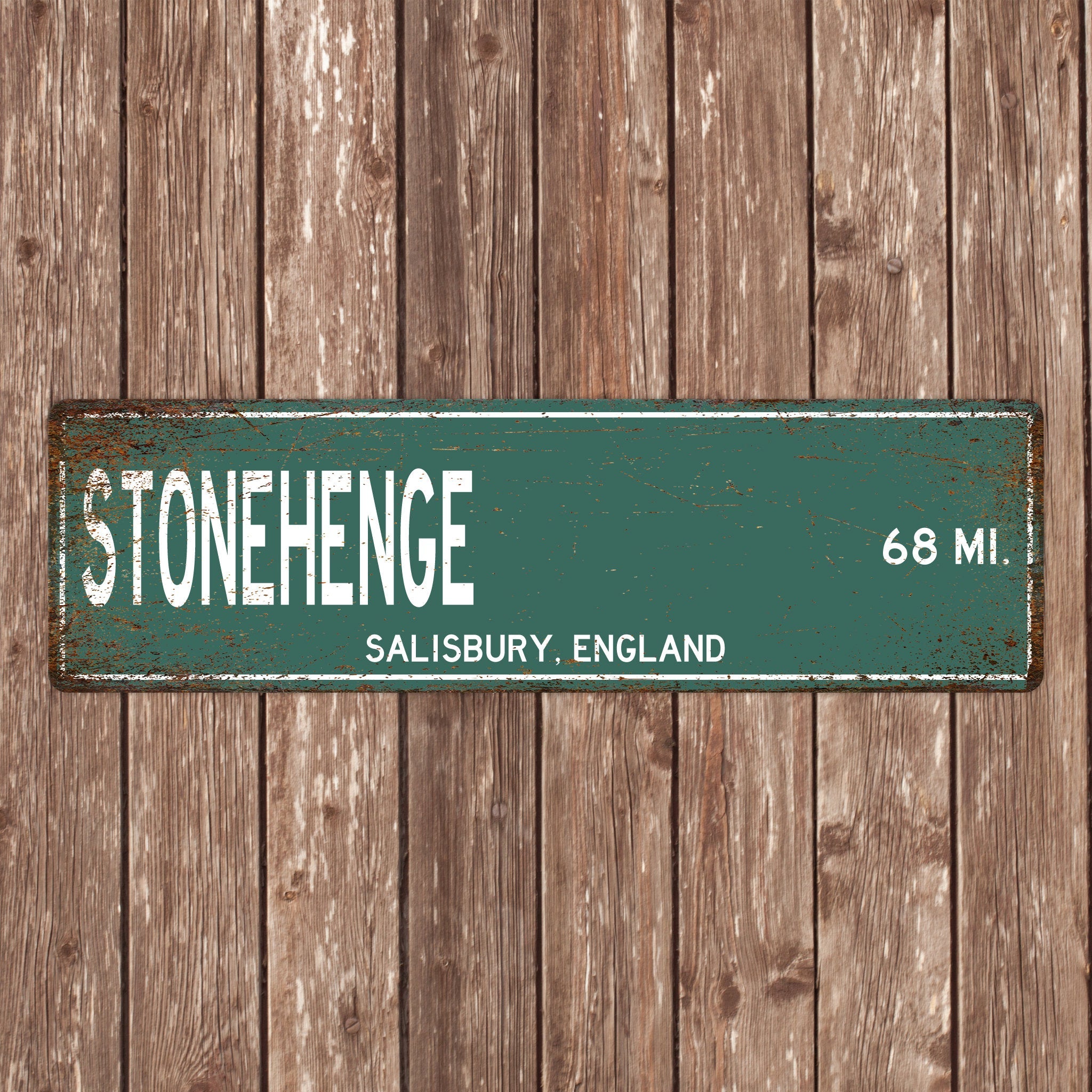 PERSONALIZED STONEHENGE Sign, Stonehenge Distance Sign, England Gift, Salisbury Gifts, Stonehenge Souvenir