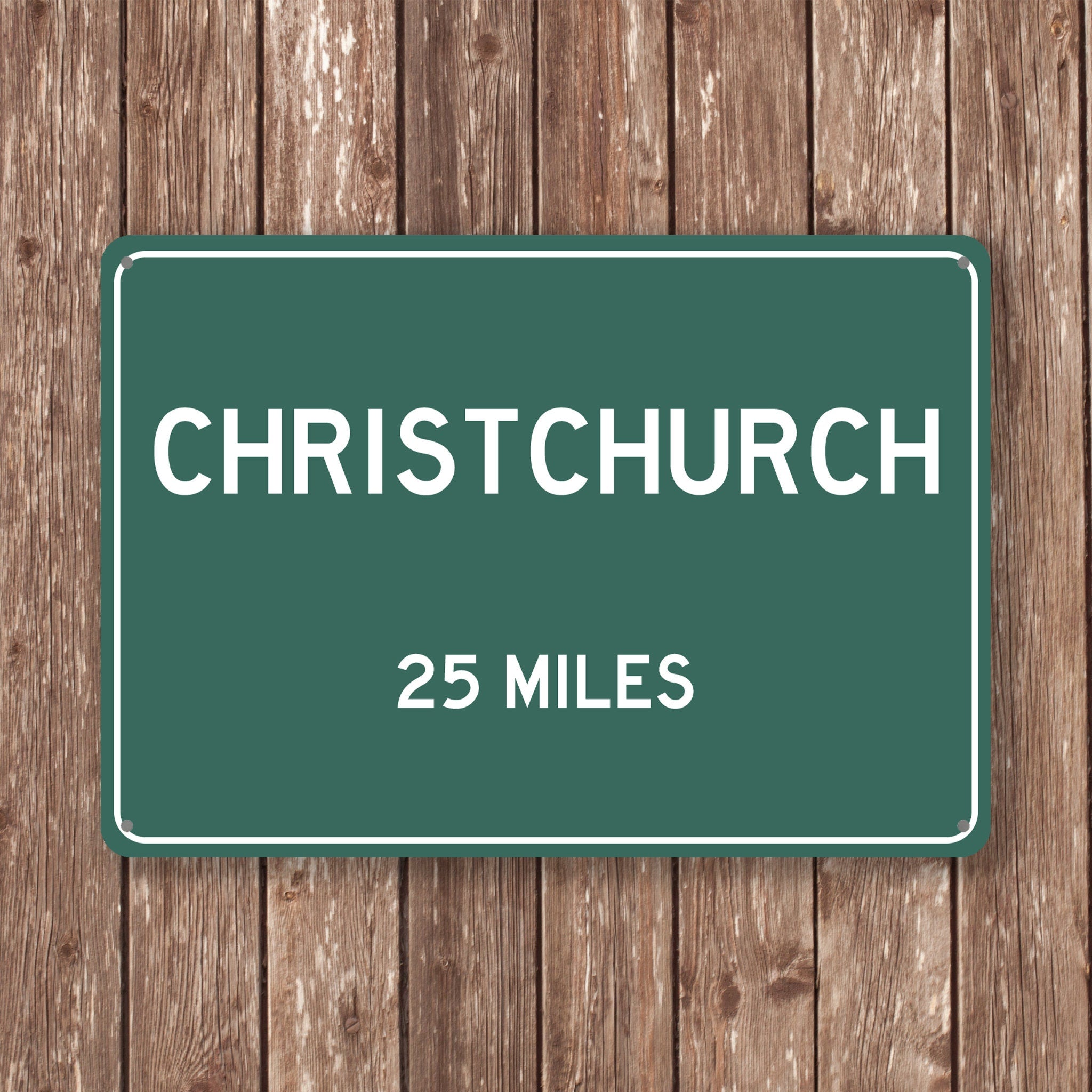 PERSONALIZED CHRISTCHURCH Sign, Christchurch City Distance Sign, City of Christchurch Gift, Christchurch Gifts, Christchurch Souvenir