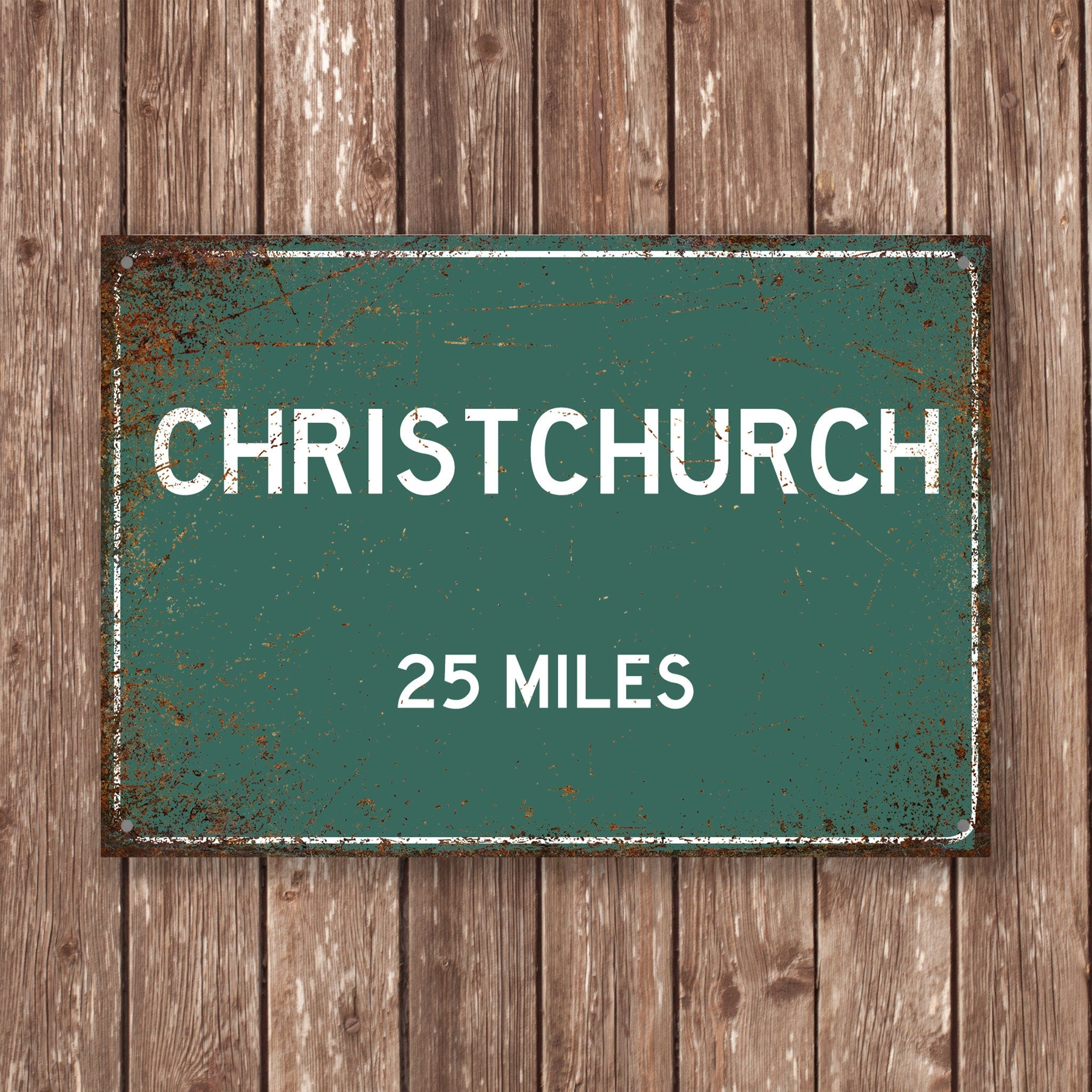 PERSONALIZED CHRISTCHURCH Sign, Christchurch City Distance Sign, City of Christchurch Gift, Christchurch Gifts, Christchurch Souvenir