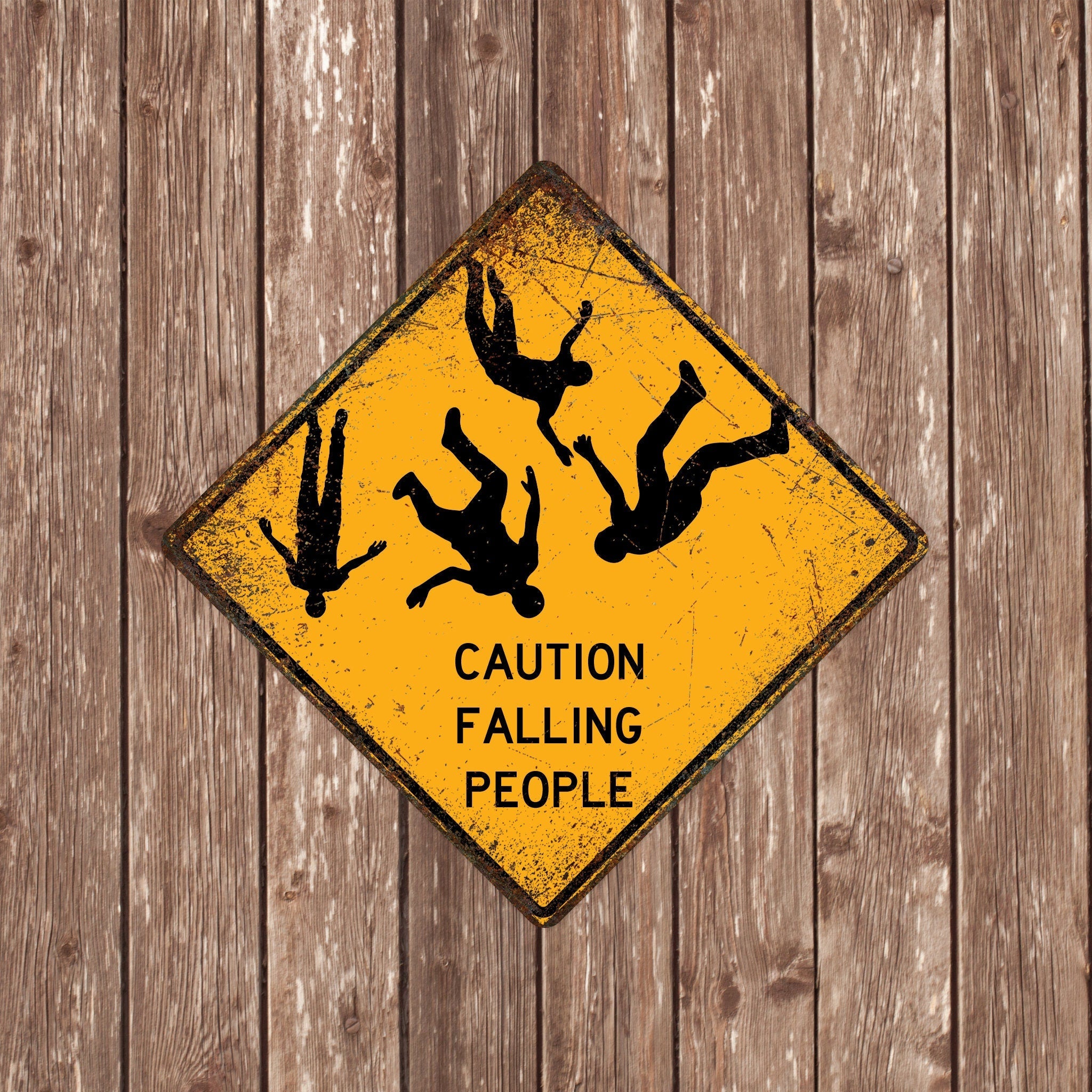 FALLING PEOPLE SIGN - Falling People Crossing Signs, Falling People, Warning People Crossing, Falling Signs, People Decor, Falling Xing