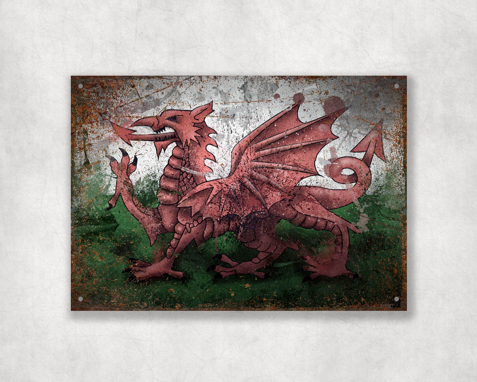 Welsh Dragon Metal Street Sign