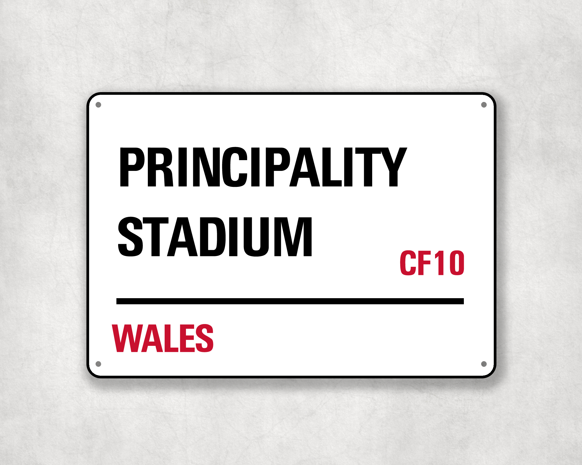 Wales Rugby Metal Street Sign