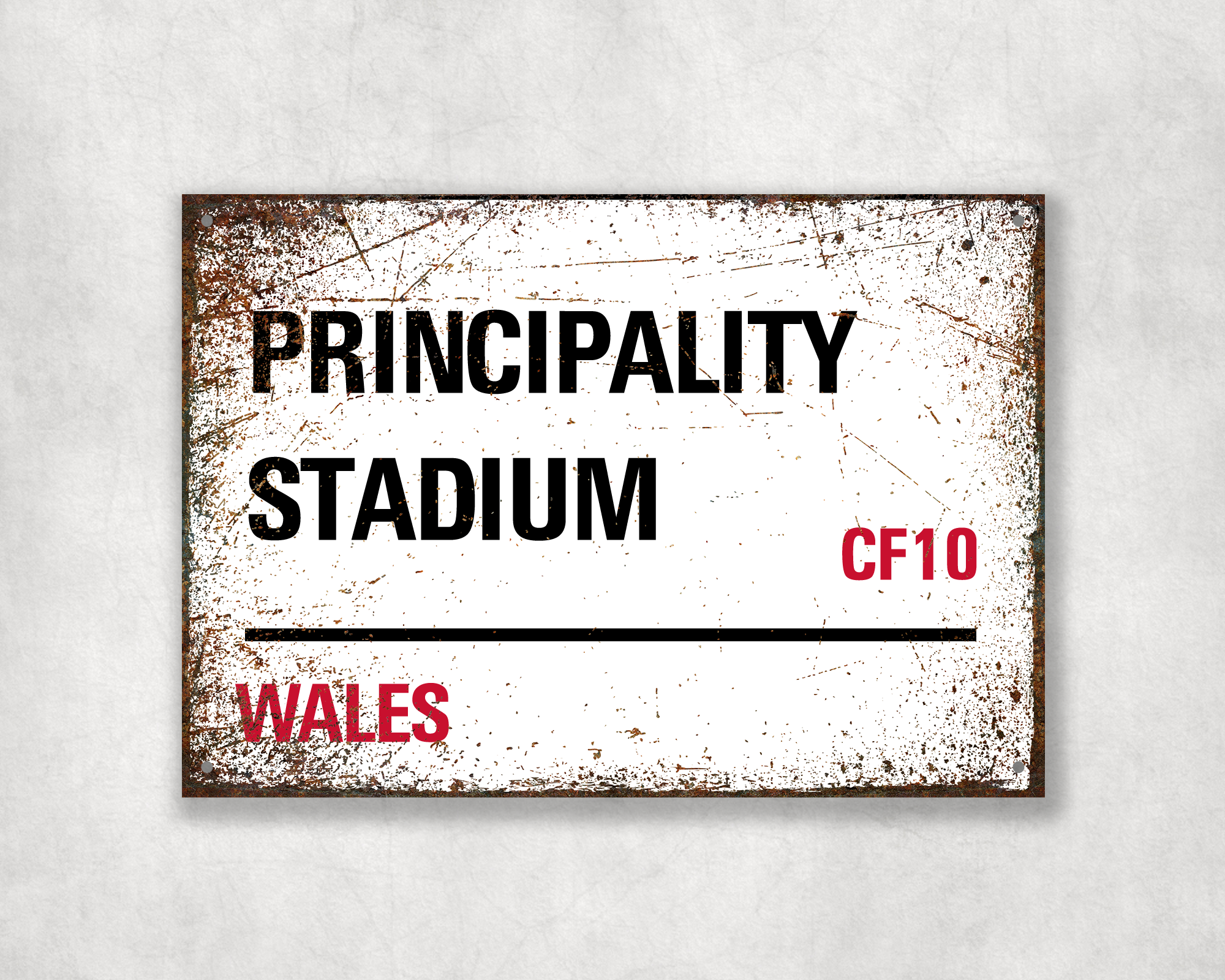 Wales Rugby Metal Street Sign